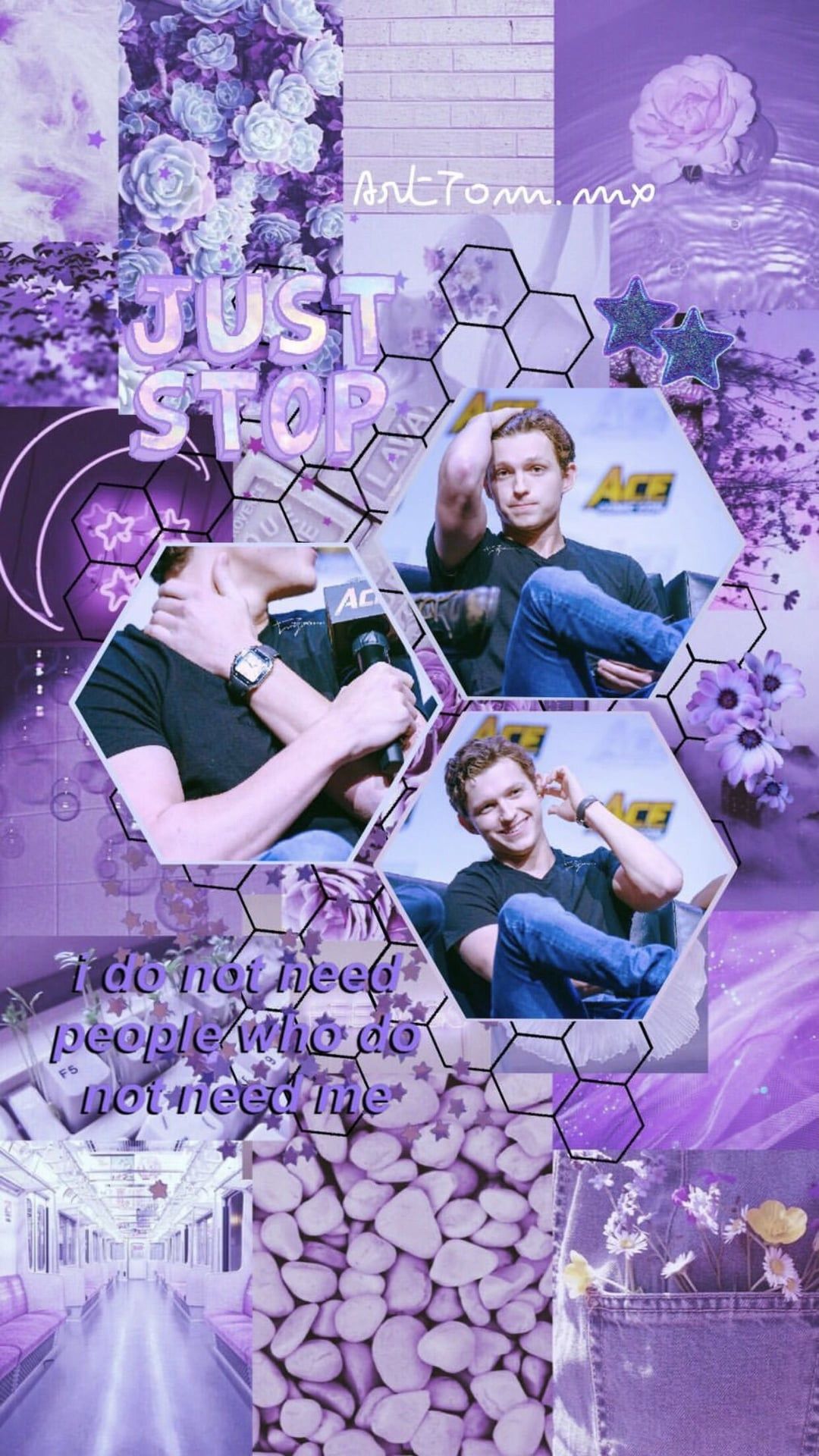 1080x1920 Tom Holland Purple Aesthetic Background