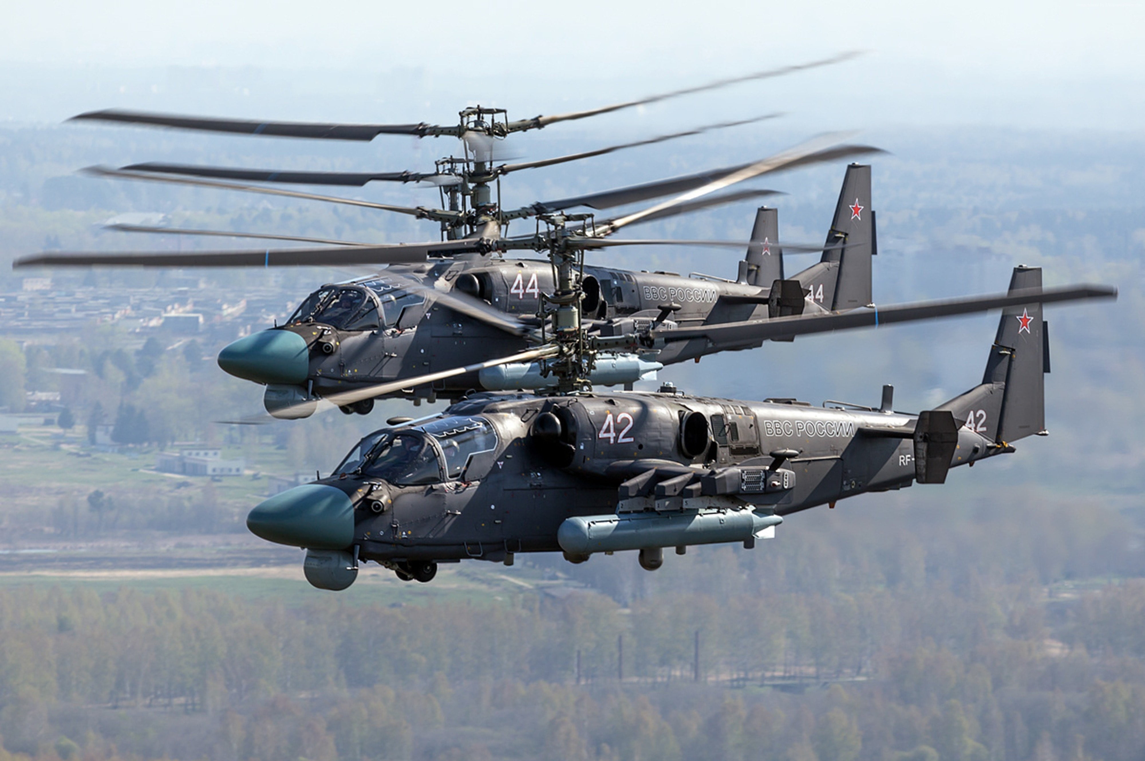 4000x2661 Two black helicopter flying at daytime HD wallpaper