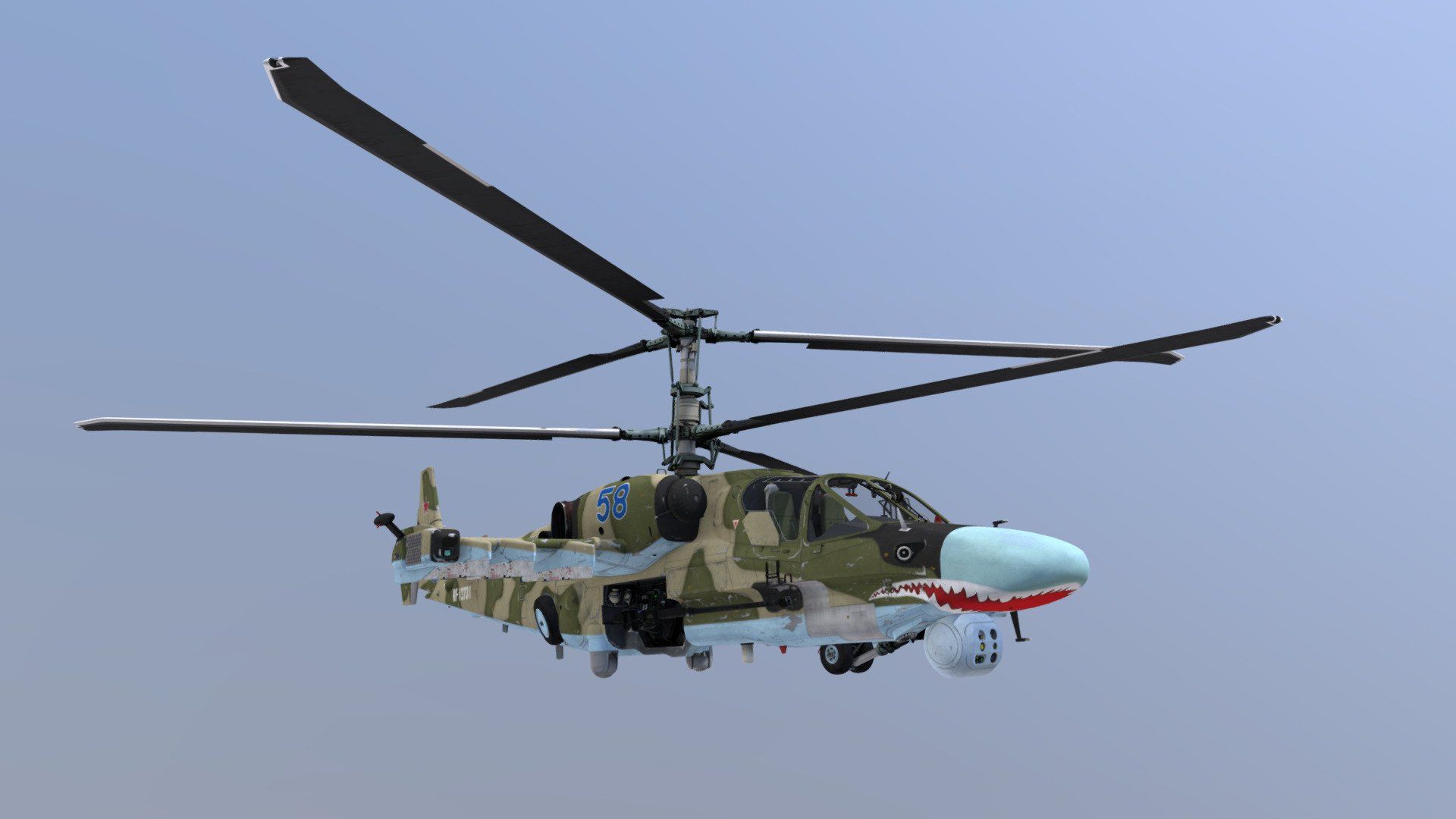 1920x1080 Russian Ka 52 58 Blue Free 3D Model By 42manako [19c0058]