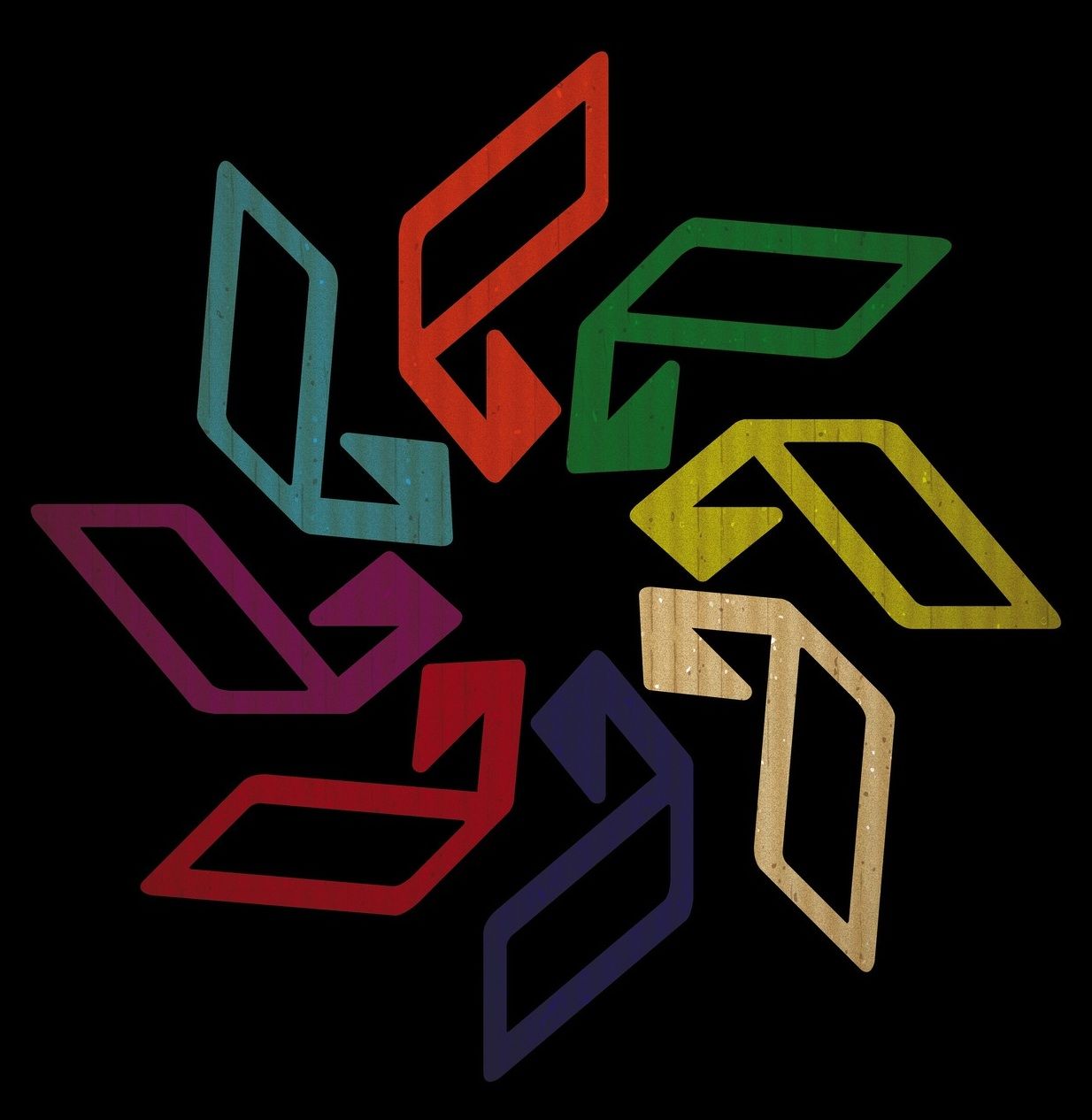 1234x1266 Anjunabeats Logo Star Flower. Abstract Geometric Art, Colorful Geometric Shapes On Black Background, Colorful Modern Design