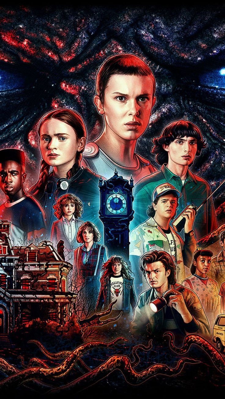 736x1308 Stranger Things Season 4 All Characters Poster 4K Ultra HD Mobile Wallpaper for iPhone & Android
