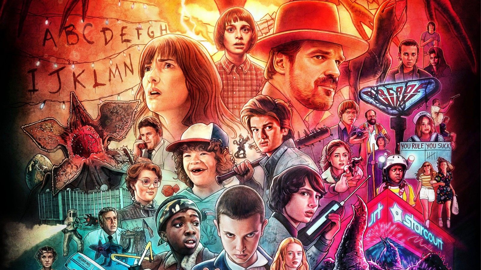 1600x900 All Characters In Stranger Things HD Stranger Things Wallpaper