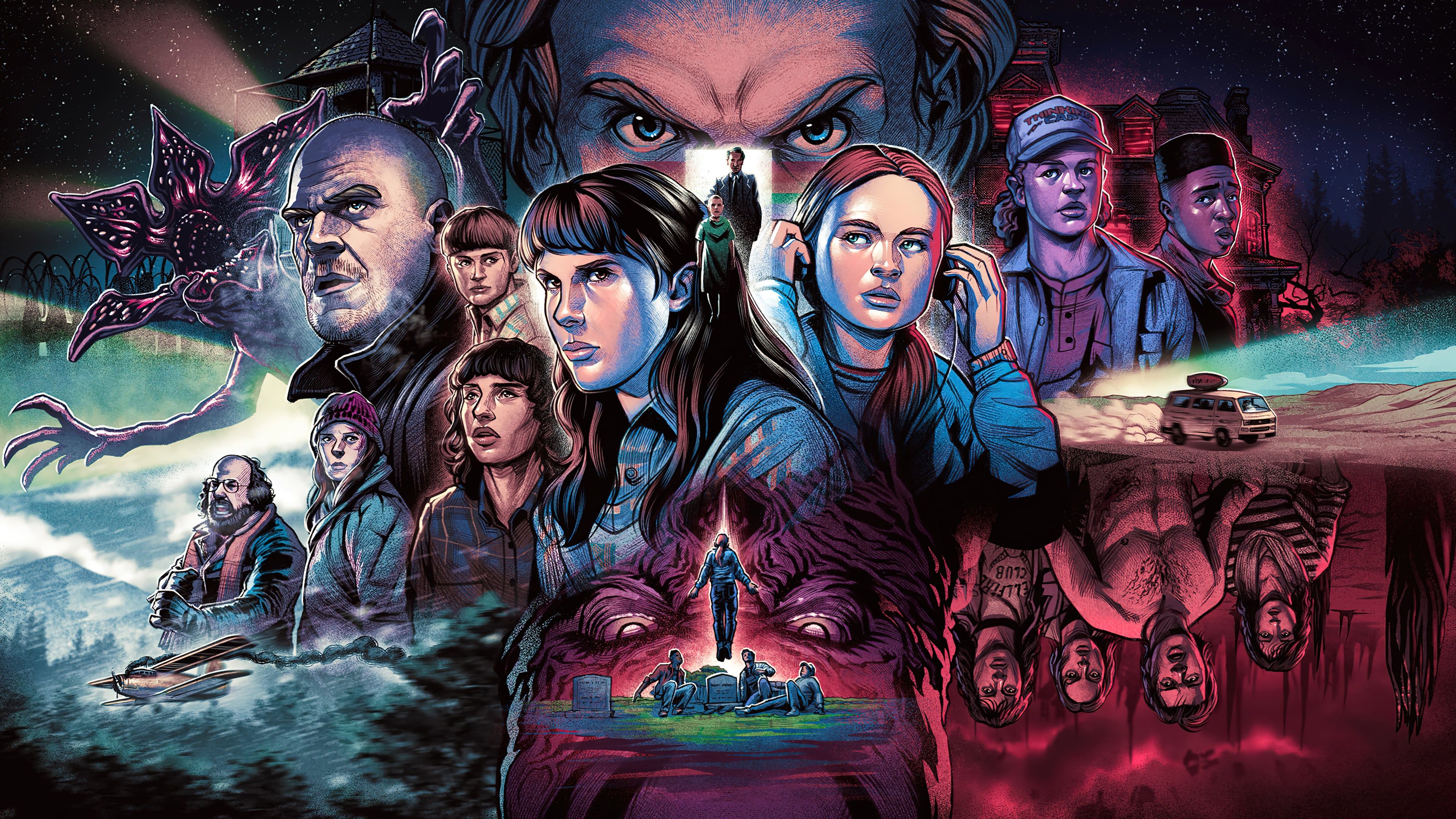 3840x2160 Stranger Things Season 4 Characters Wallpaper 4K for Desktop