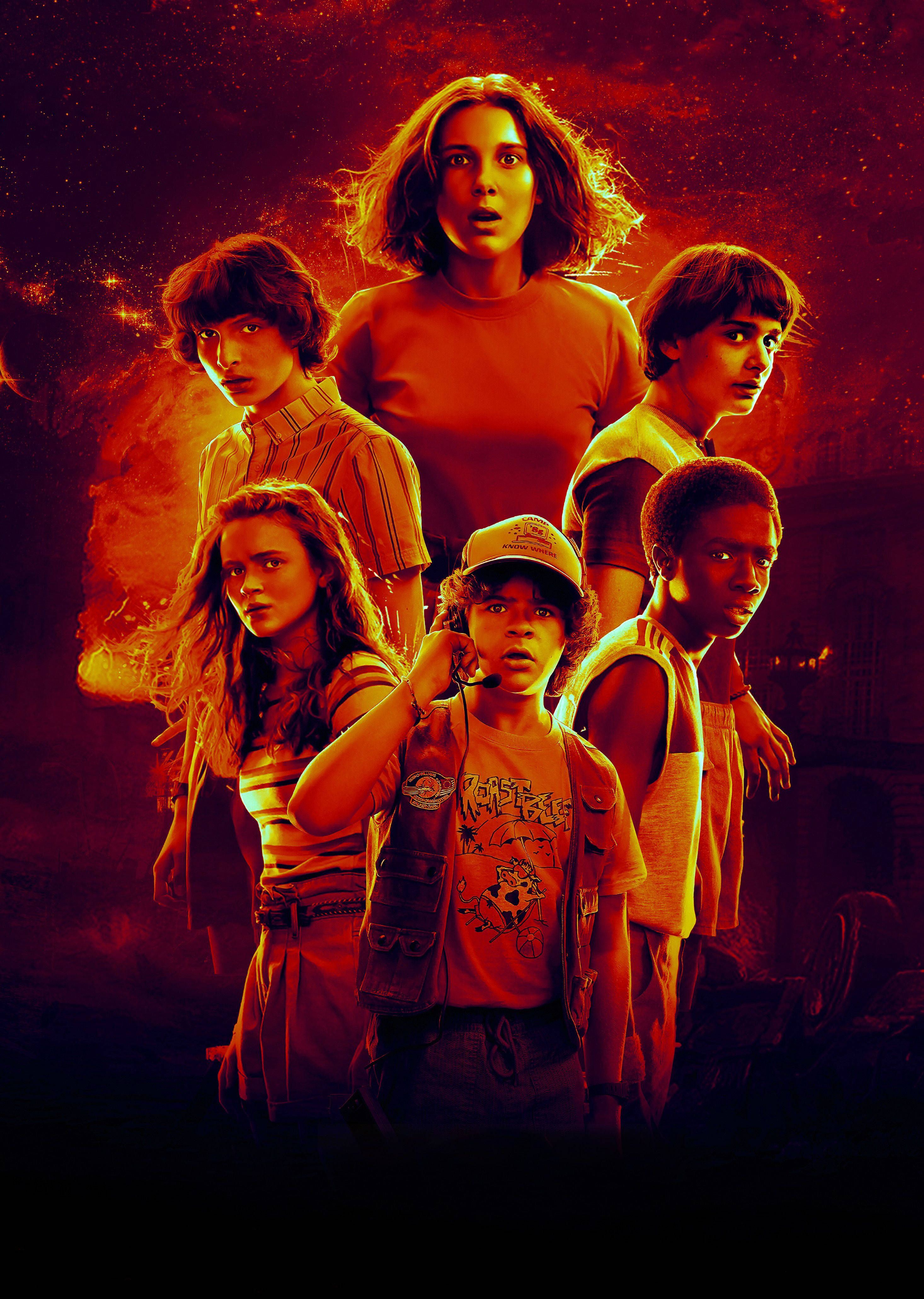 2933x4123 Download Stranger Things 3 Retro Character Poster Wallpaper