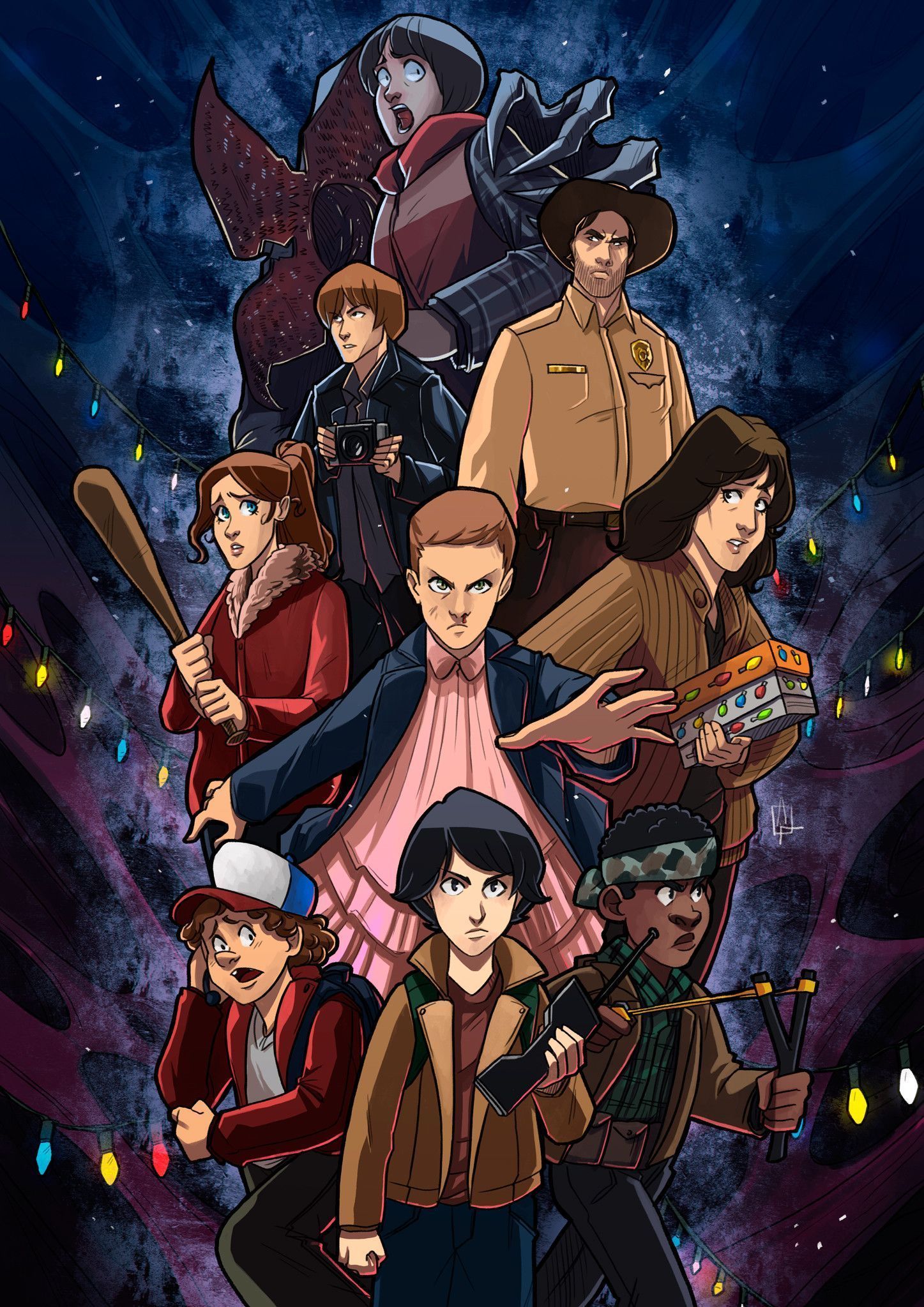 1447x2047 Stranger Things Characters Wallpaper