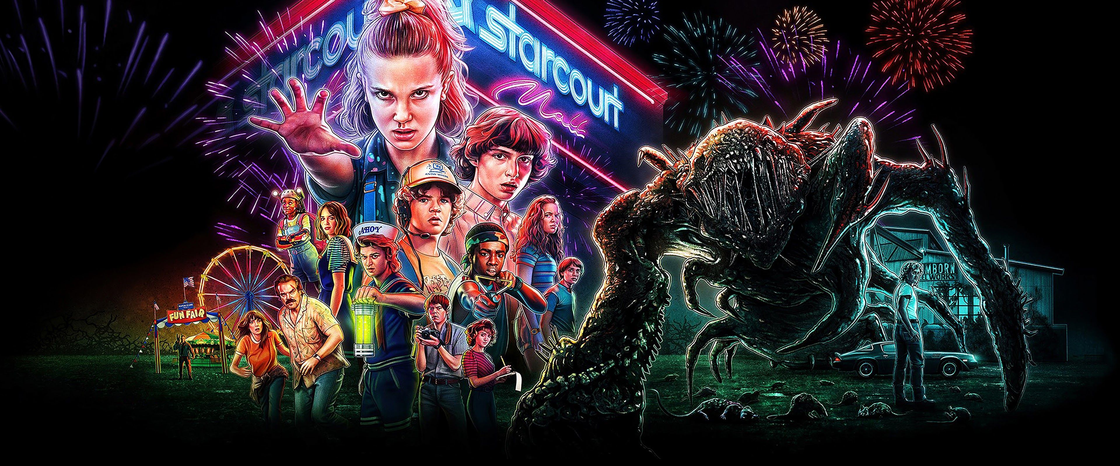 3840x1600 Stranger Things Characters Wallpaper