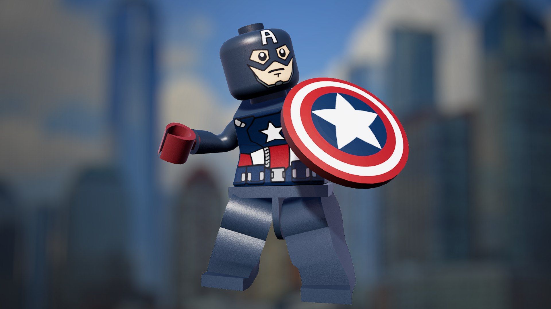 1920x1080 3D Lego Captain America Model