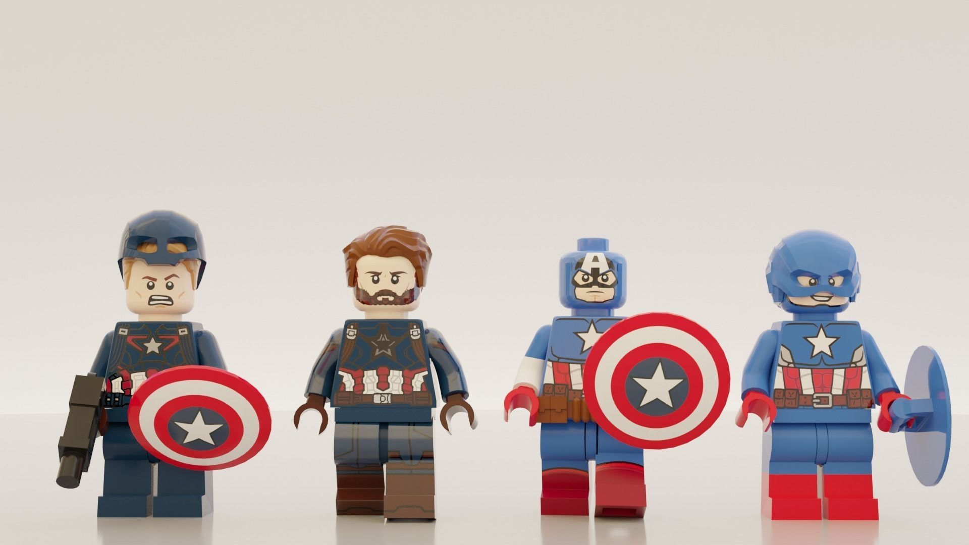 1920x1080 Lego Captain America pack 3D model