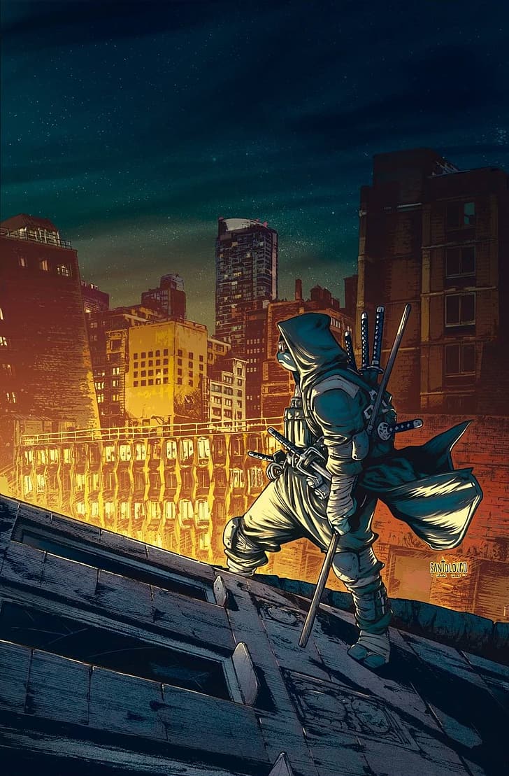 728x1109 HD wallpaper: Teenage Mutant Ninja Turtles, Santolouco