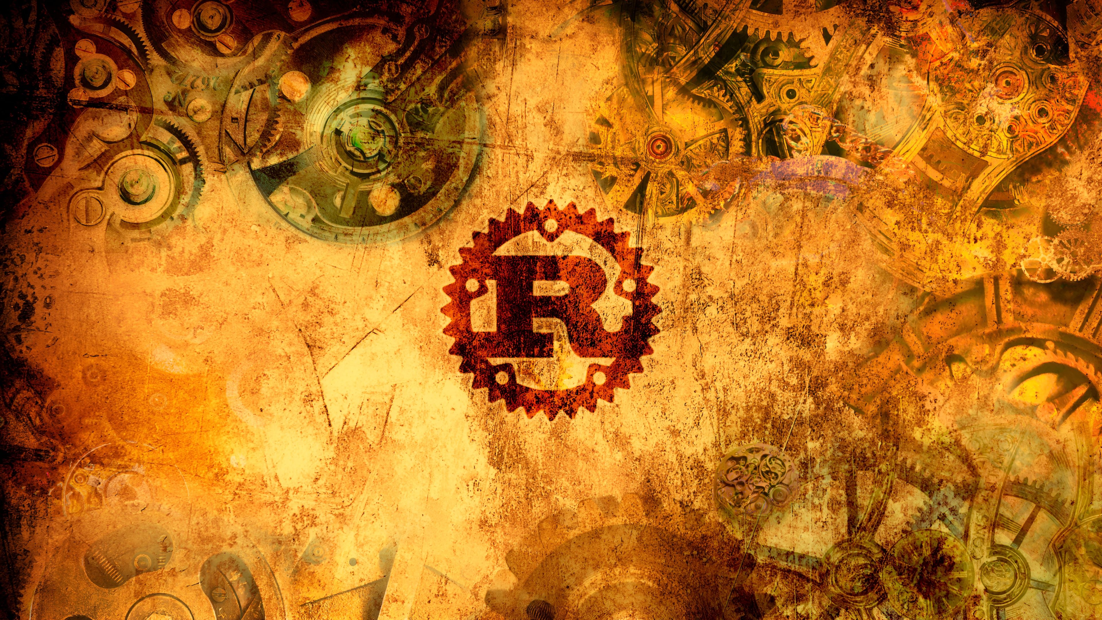 3840x2160 Rust Programming Language Steampunk Gear Wallpaper 4Kx2160