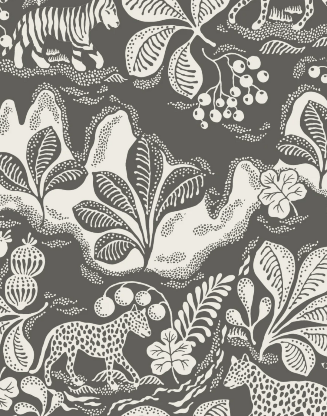 1080x1370 Wild at Heart Linen Fabric, Black