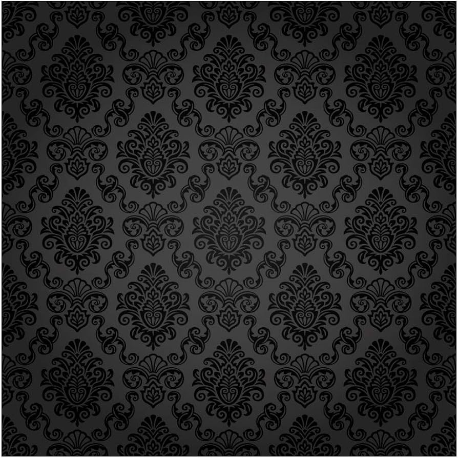 894x893 Amazon.com : Haoyiyi 4x4ft Black Damask Floral Pattern Backdrop Vintage Classic Flower Pattern Interior Room Retro Dark Wall Photography Background Girl Kid Adult Artistic Portrait Photo Studio Wallpaper Props