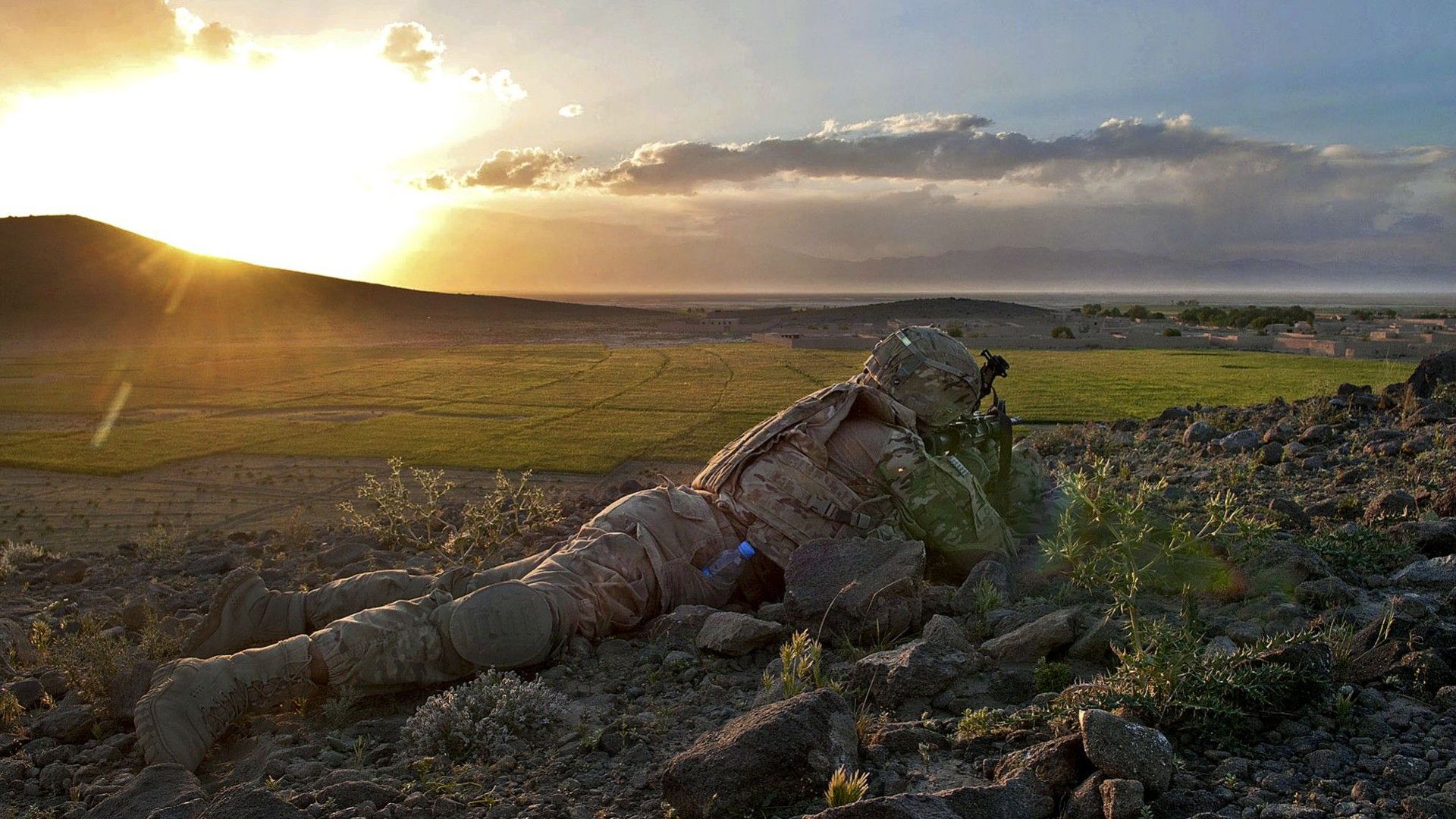 1920x1080 military, Soldier, Afghanistan, War In Afghanistan, United States Army, Sunset Wallpaper HD / Desktop and Mobile Background