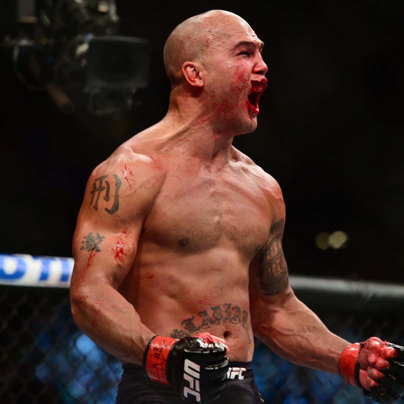 1400x1400 Download Bloody Robbie Lawler UFC 189 Wallpaper