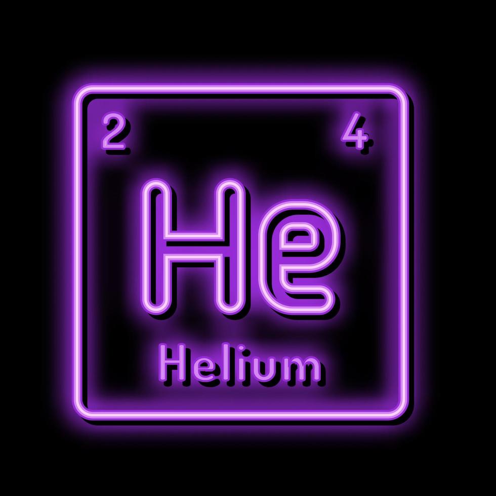 980x980 helium chemical element neon glow icon illustration