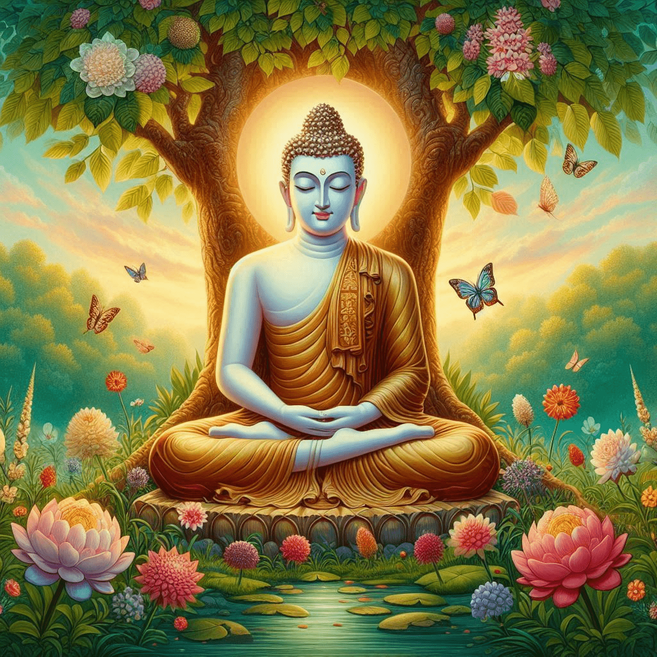 1280x1280 Download Ai Generated Gautam Buddha. Royalty Free Stock Illustration Image