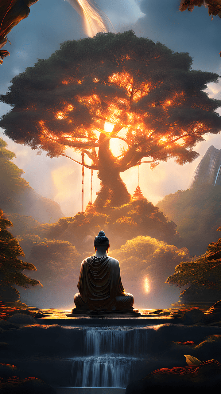 720x1280 Download Ai Generated Buddha Tree. Royalty Free Stock Illustration Image