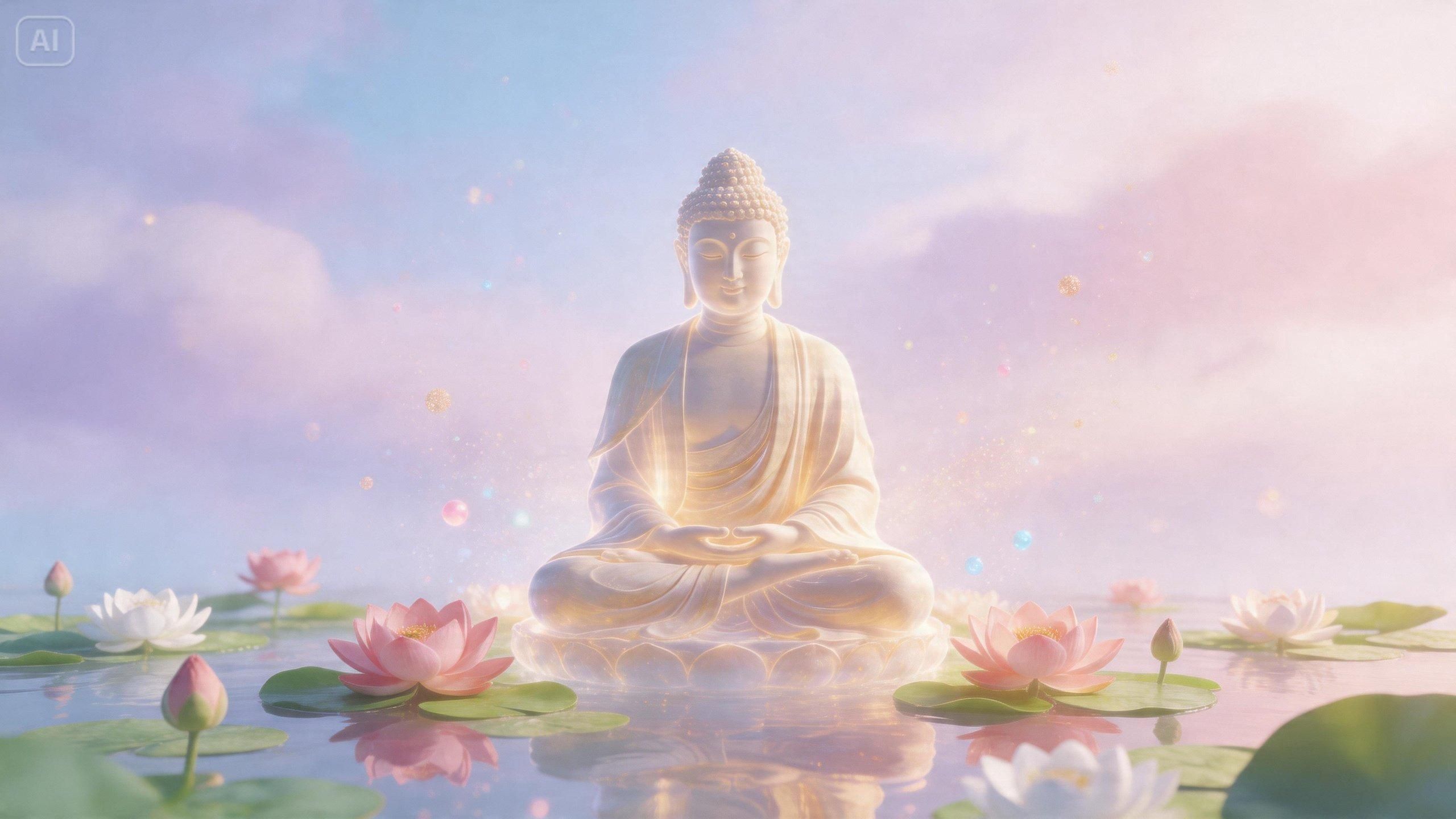 2560x1440 Buddha AI Image Generator. Create Cinematic Buddha Photo & Prompts for Vesak