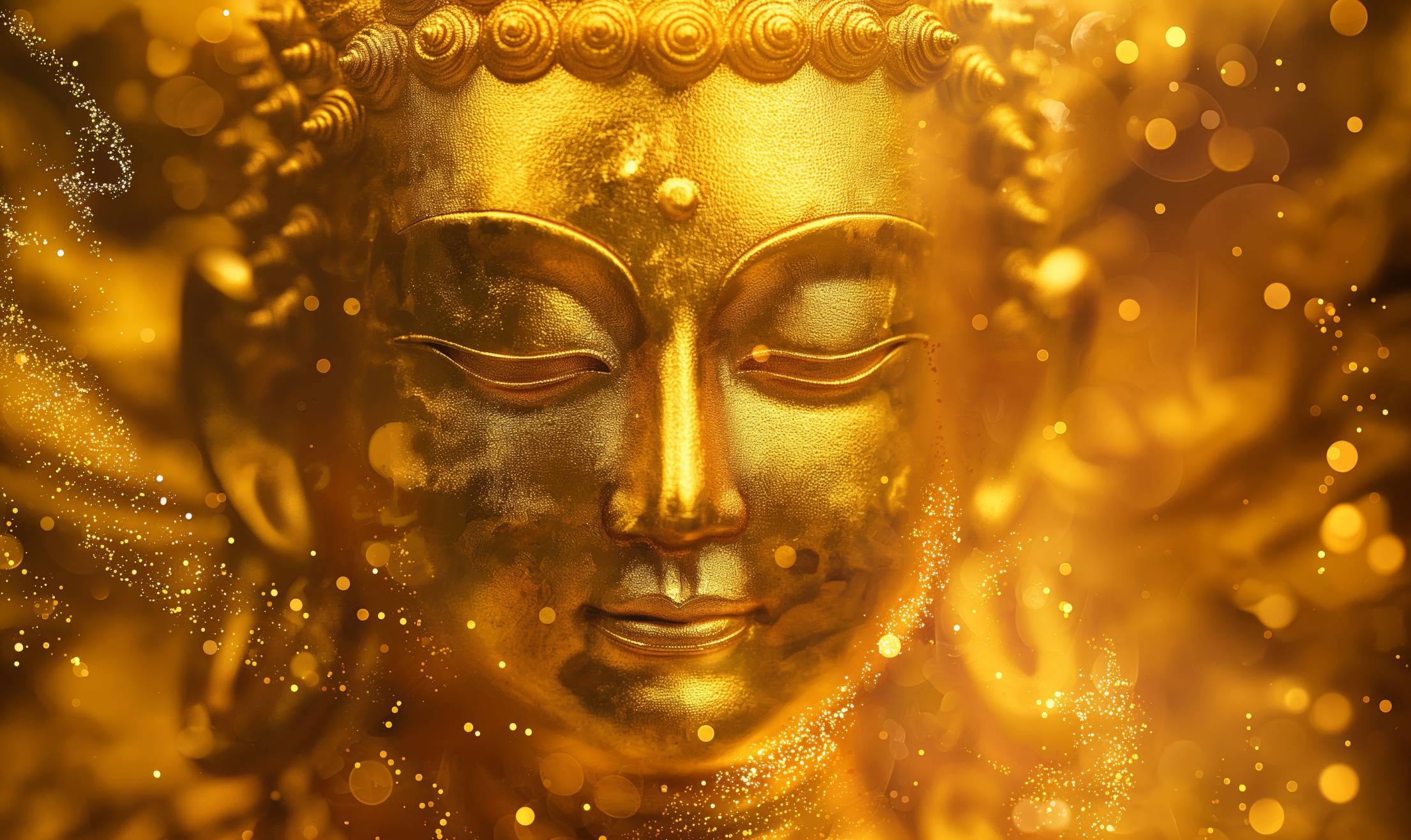 2210x1316 Golden Buddha Free Wallpaper. Free AI Image