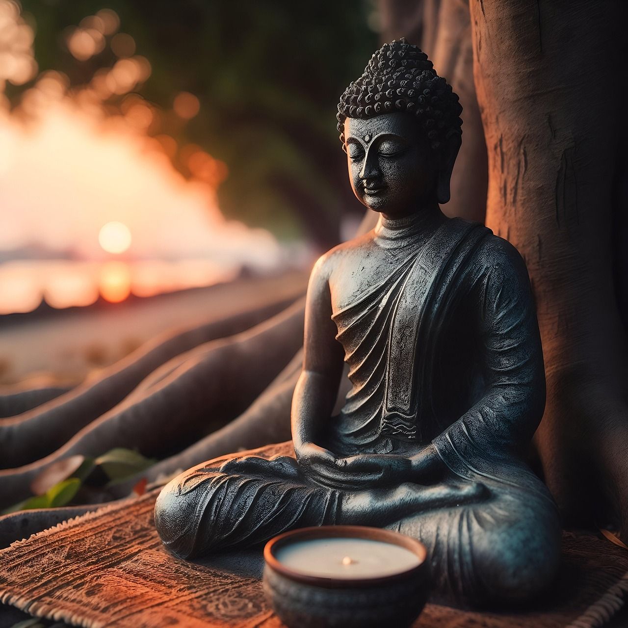 1280x1280 Download Ai Generated Buddha Statue. Royalty Free Stock Illustration Image