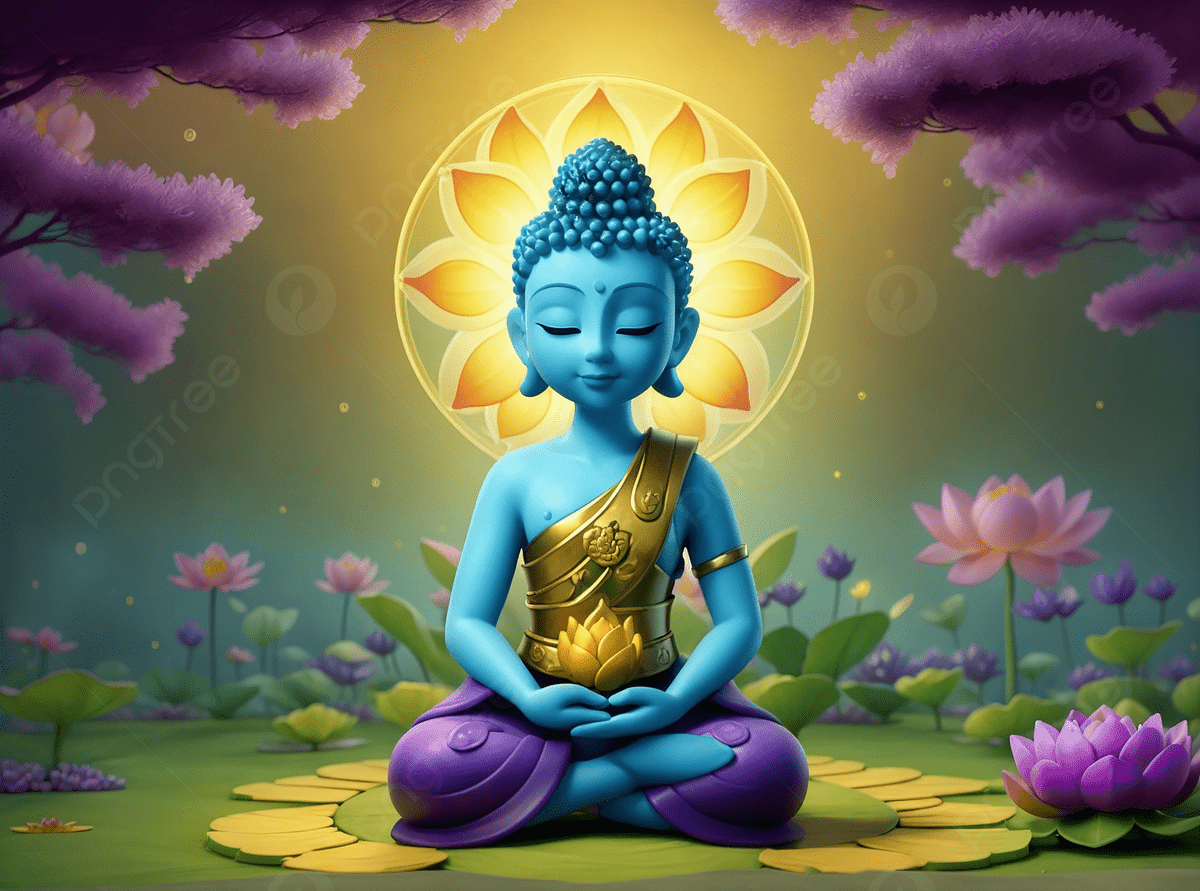 1200x891 3D Buddha Meditation Wallpaper Ai Generated, Spritual Budhha Image, Buddha Seated In Flower Garden, Buddha Background Image And Wallpaper for Free Download