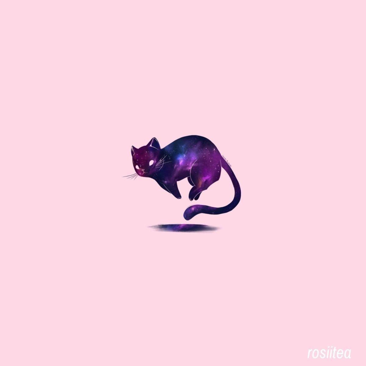 1200x1200 Pastel Cat Aesthetic Wallpaper