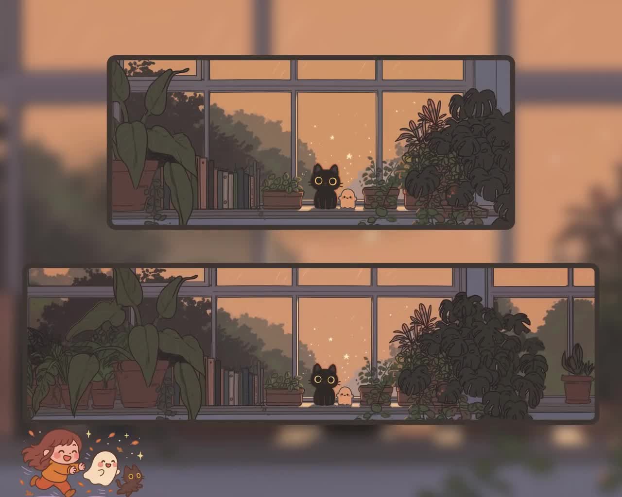 1280x1024 Ghosty Autumn Desktop Wallpaper. Kawaii Cozy Lofi (digital Download)