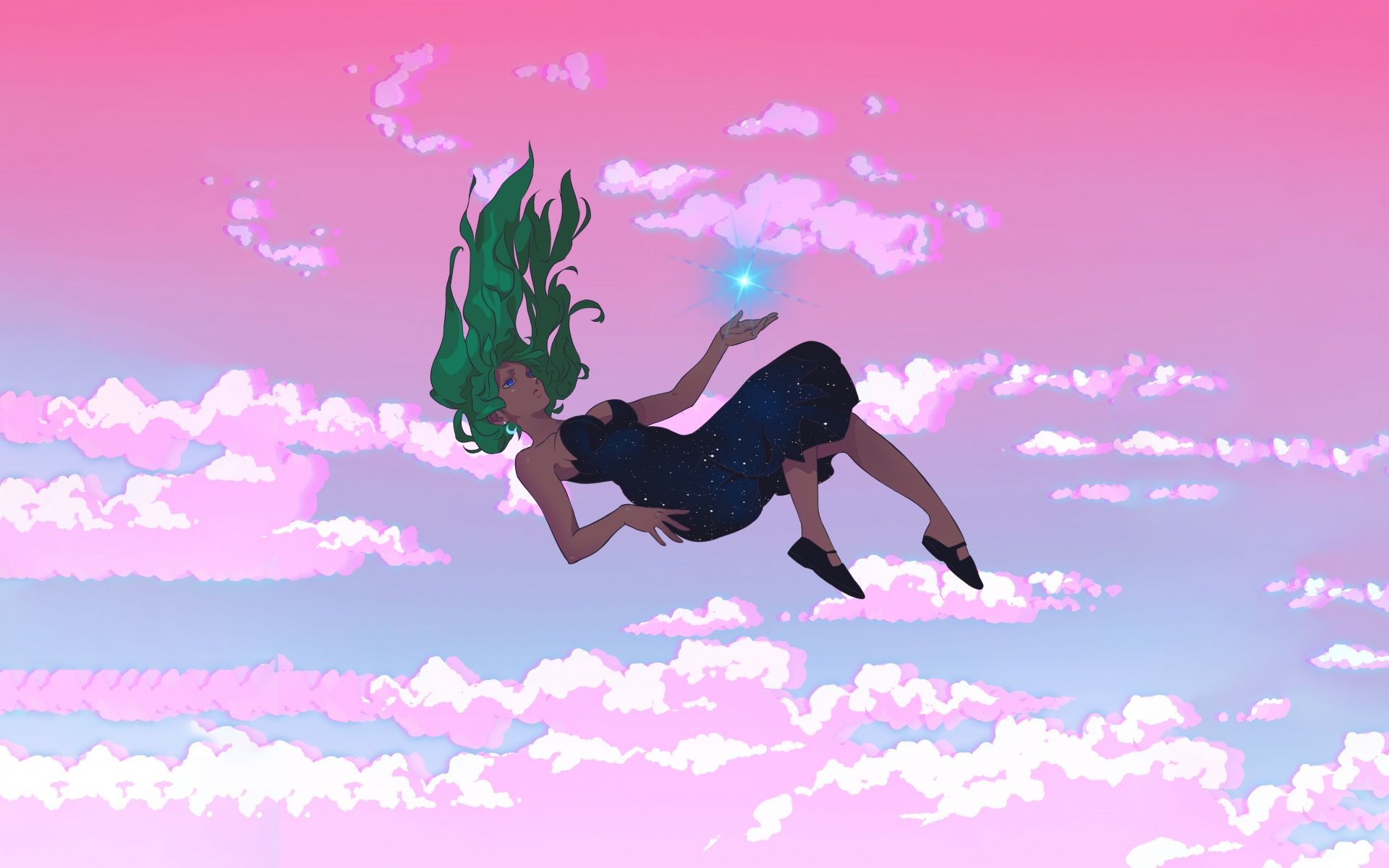 1920x1200 Lofi girl Wallpaper 4K, Falling, Dreamy, Magical, 5K