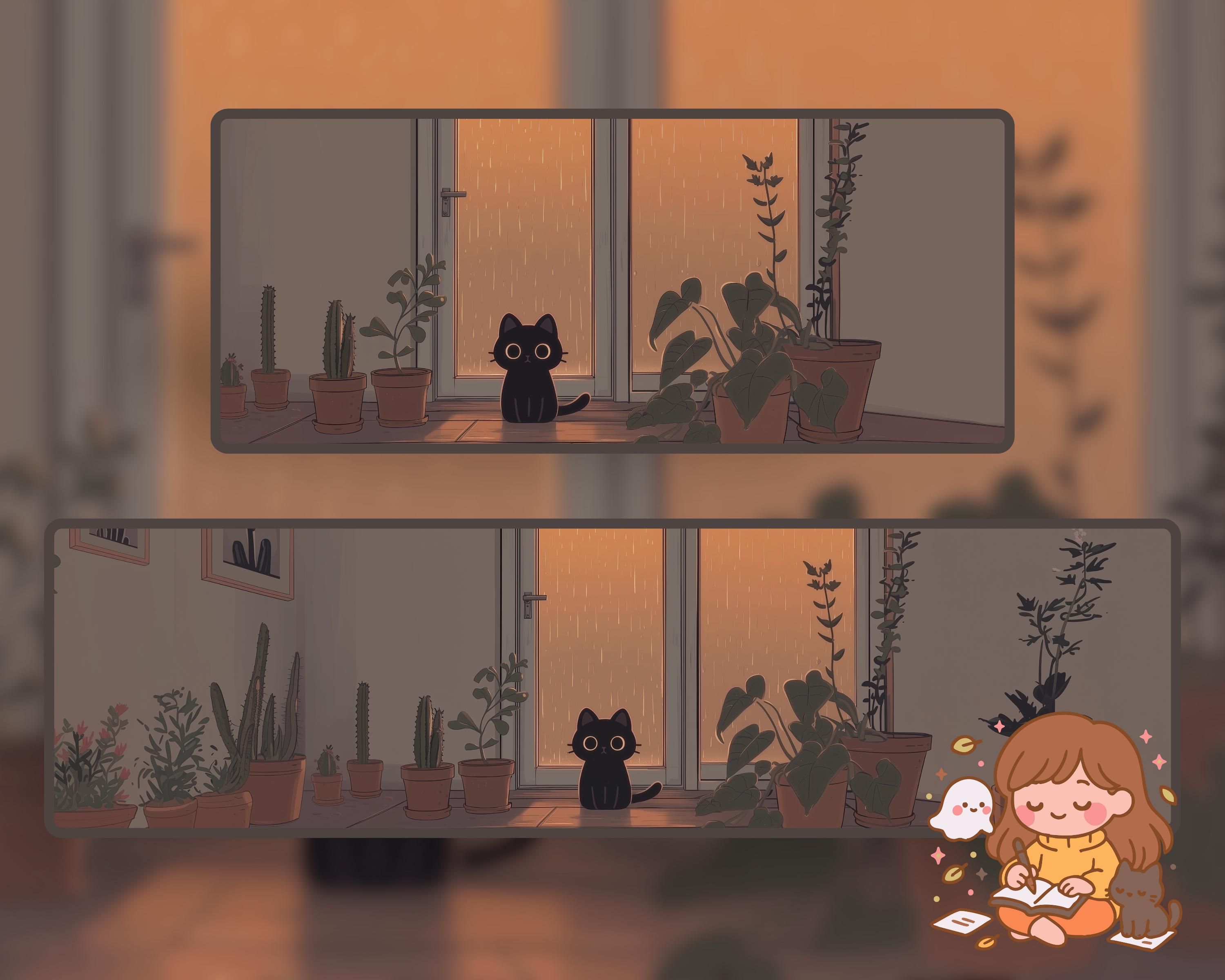 3000x2400 Ghosty Autumn Desktop Wallpaper. Kawaii Cozy Lofi (digital Download)