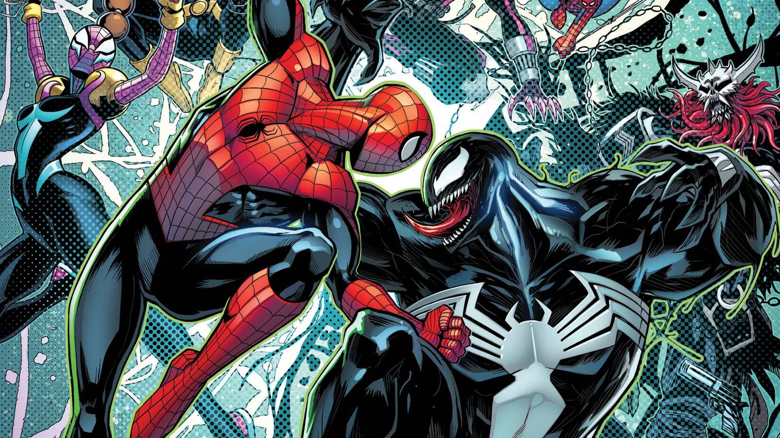 1600x900 Spider Man And Venom Fight To Save Their Worlds In Spider Verse Vs. VenomVerse