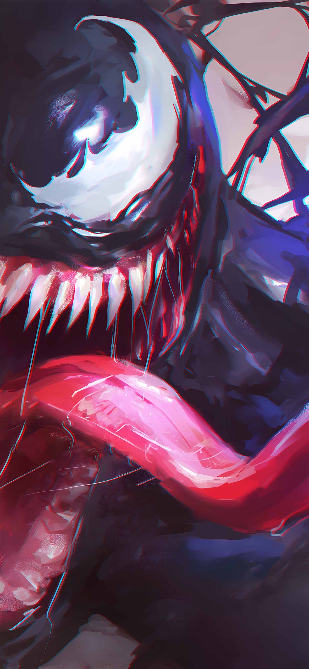 1180x2554 Spider Man & Venom Art Style Matching Wallpaper