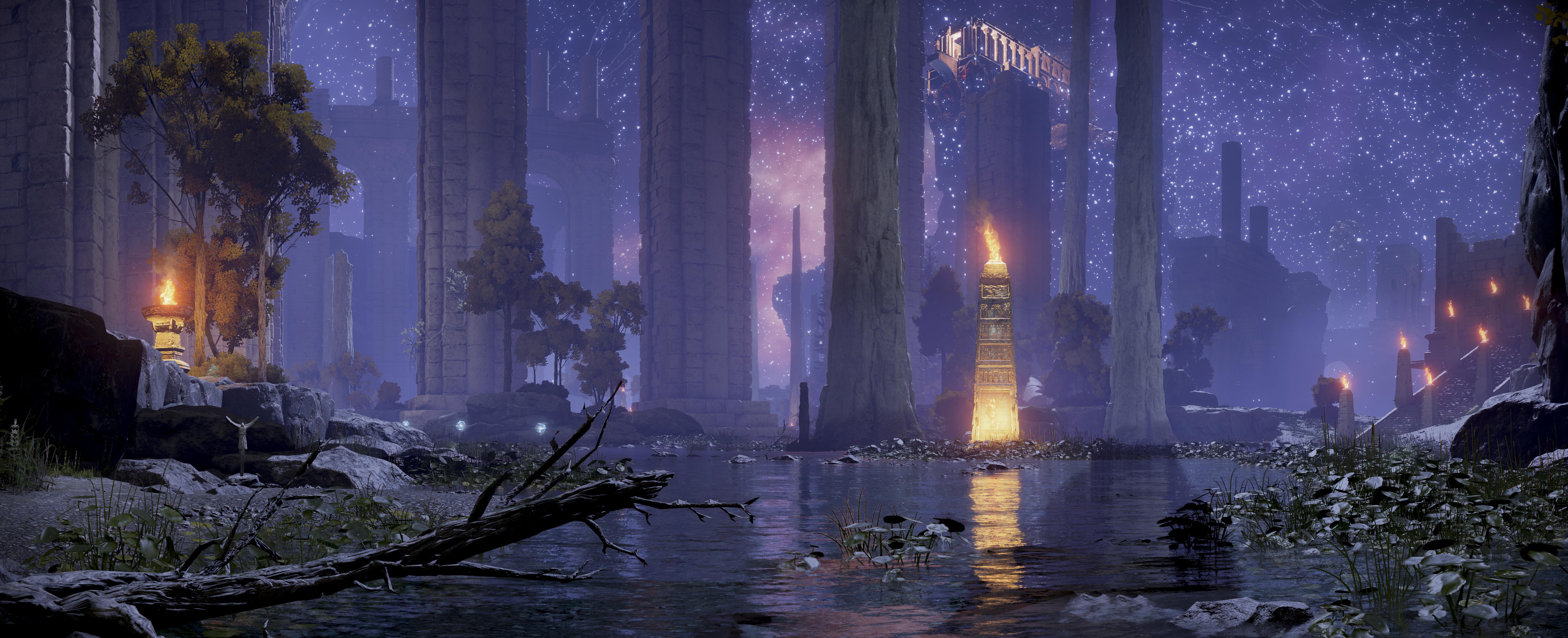 5968x2427 Some more elden ring wallpaper I made of my favorite locations for sight seeing