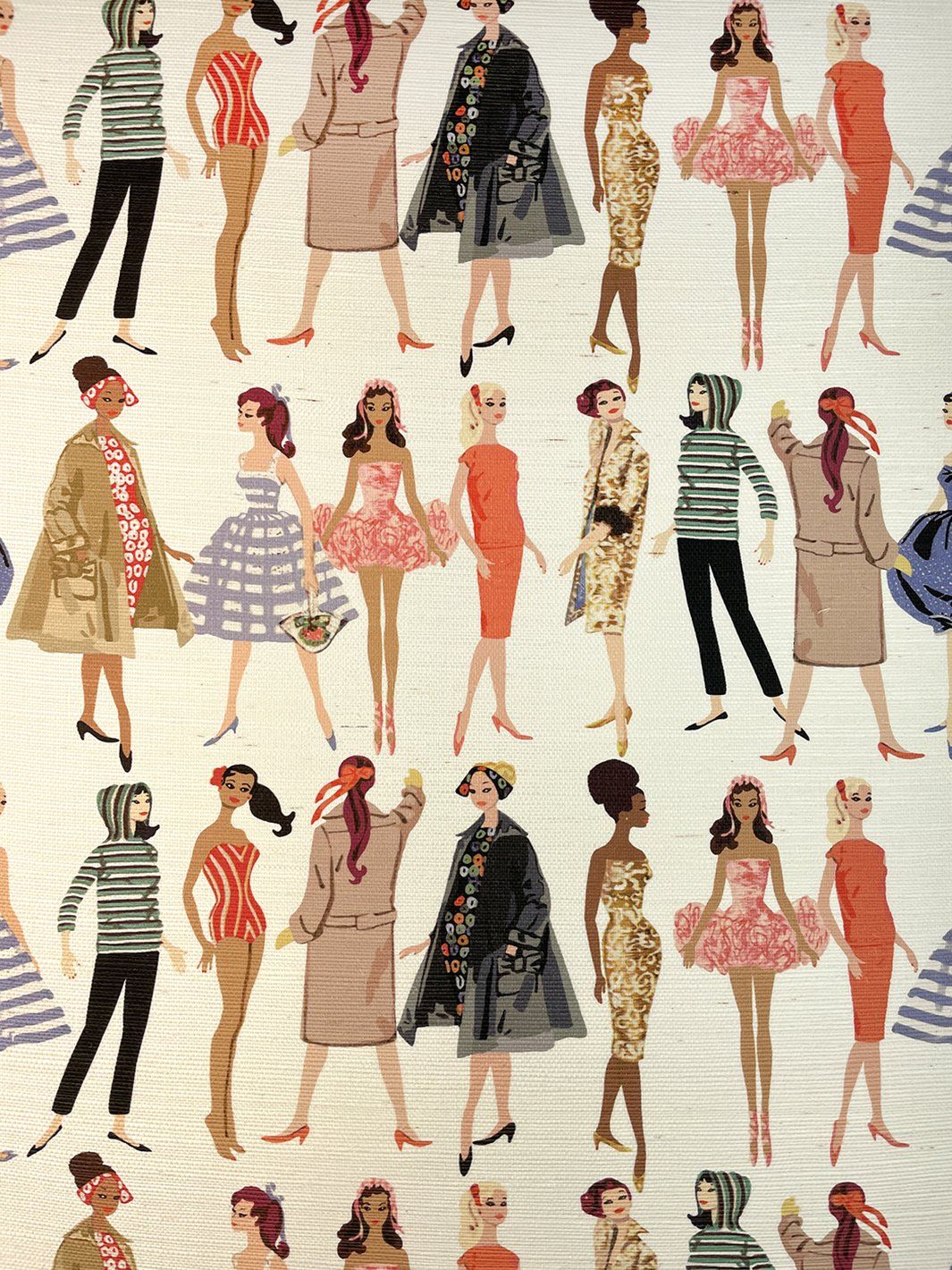 1065x1420 'Vintage Illustration' Grasscloth Wallpaper by Barbie™