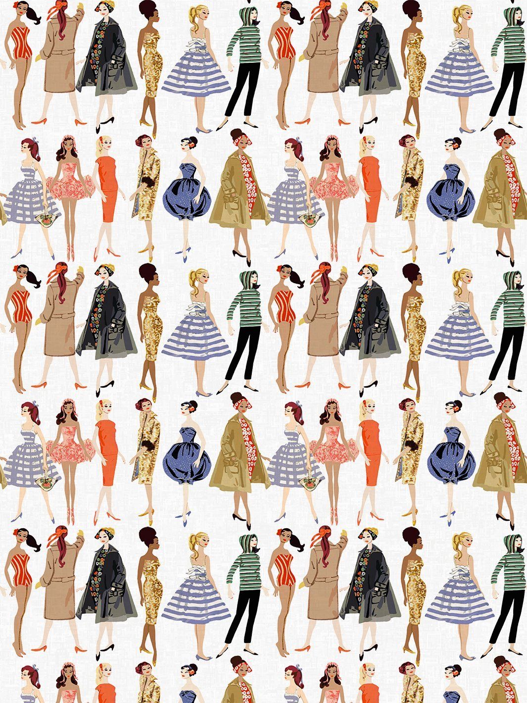 1065x1420 'Vintage Illustration' Fabric by Barbie™