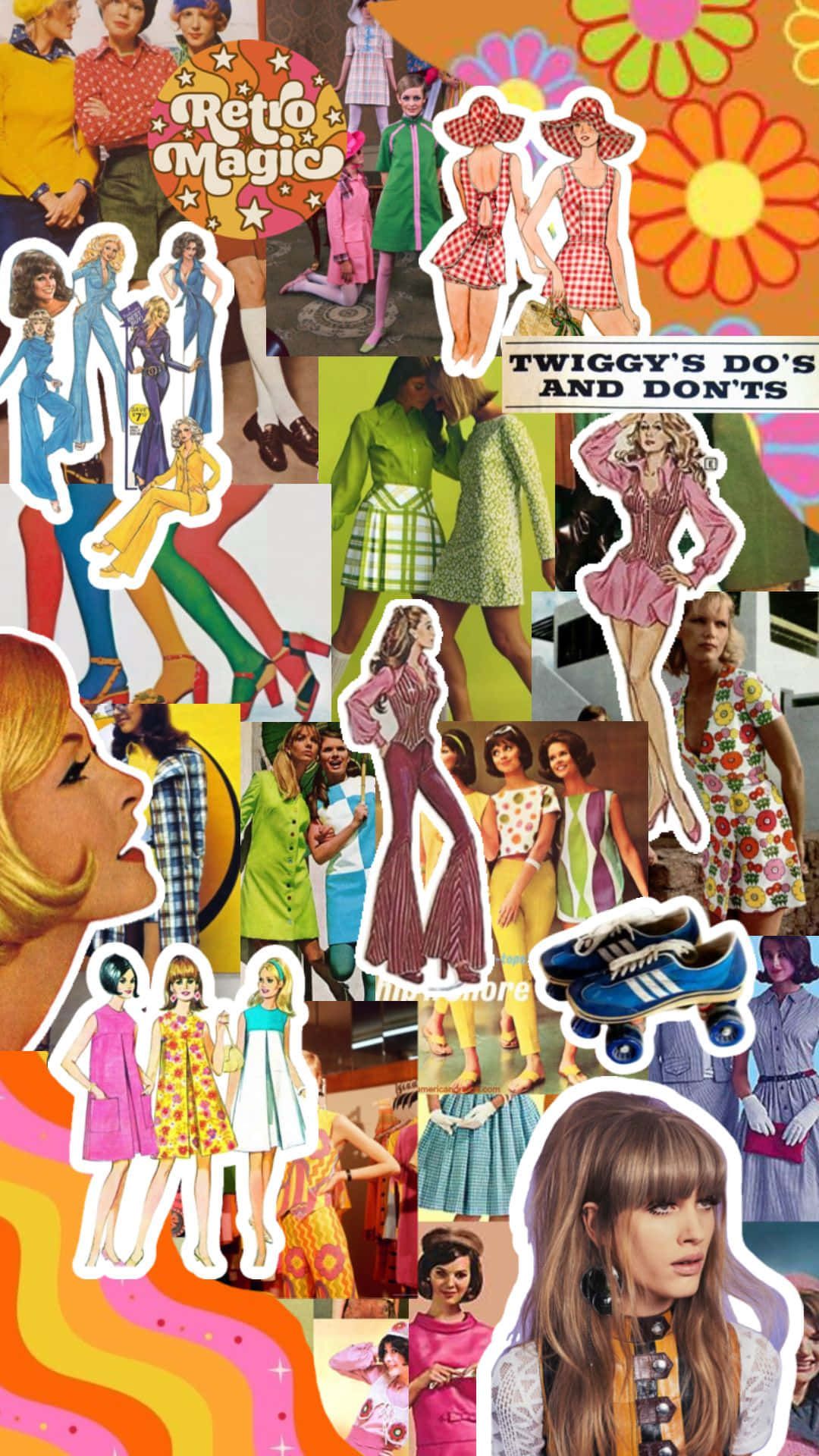 1080x1920 Download Retro Fashion Collage1960s Wallpaper