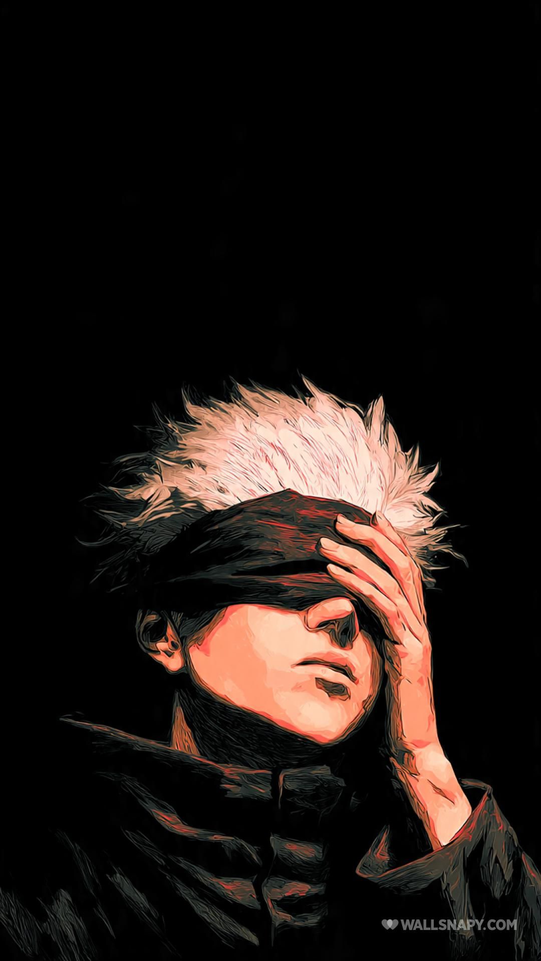 1080x1920 Satoru gojo amoled black lightning jujutsu kaisen wallpaper