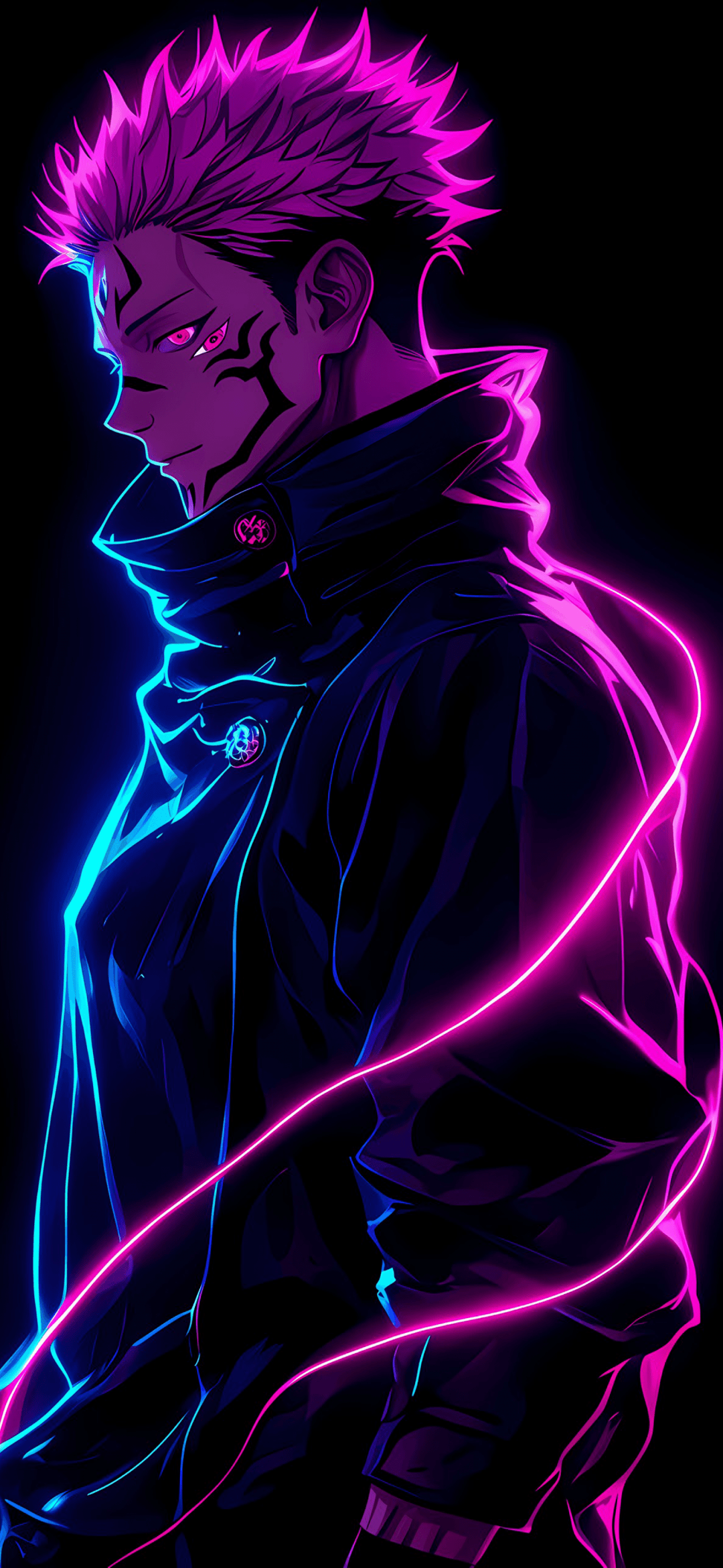 1080x2340 Sukuna x Gojo Wallpaper 4K, AMOLED, Pink, 5K