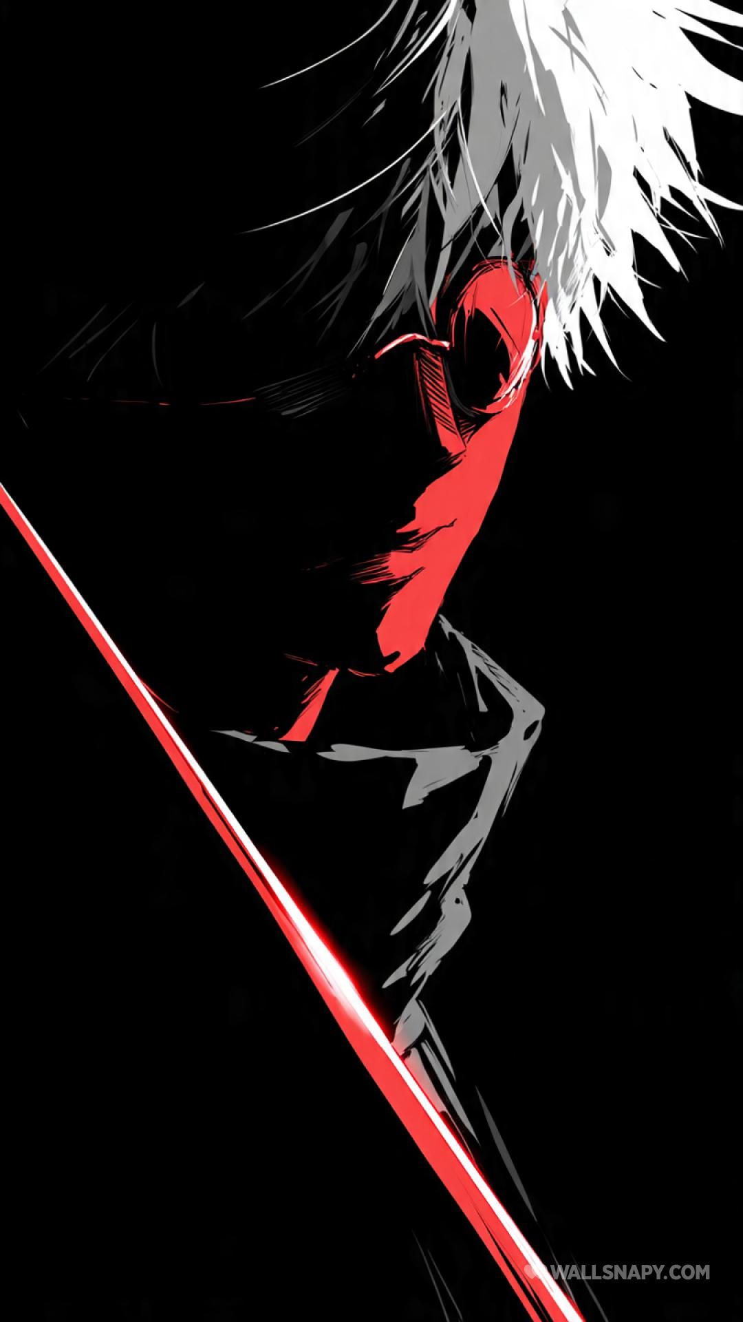 1080x1920 Satoru gojo thunder impact blindfold amoled anime wallpaper