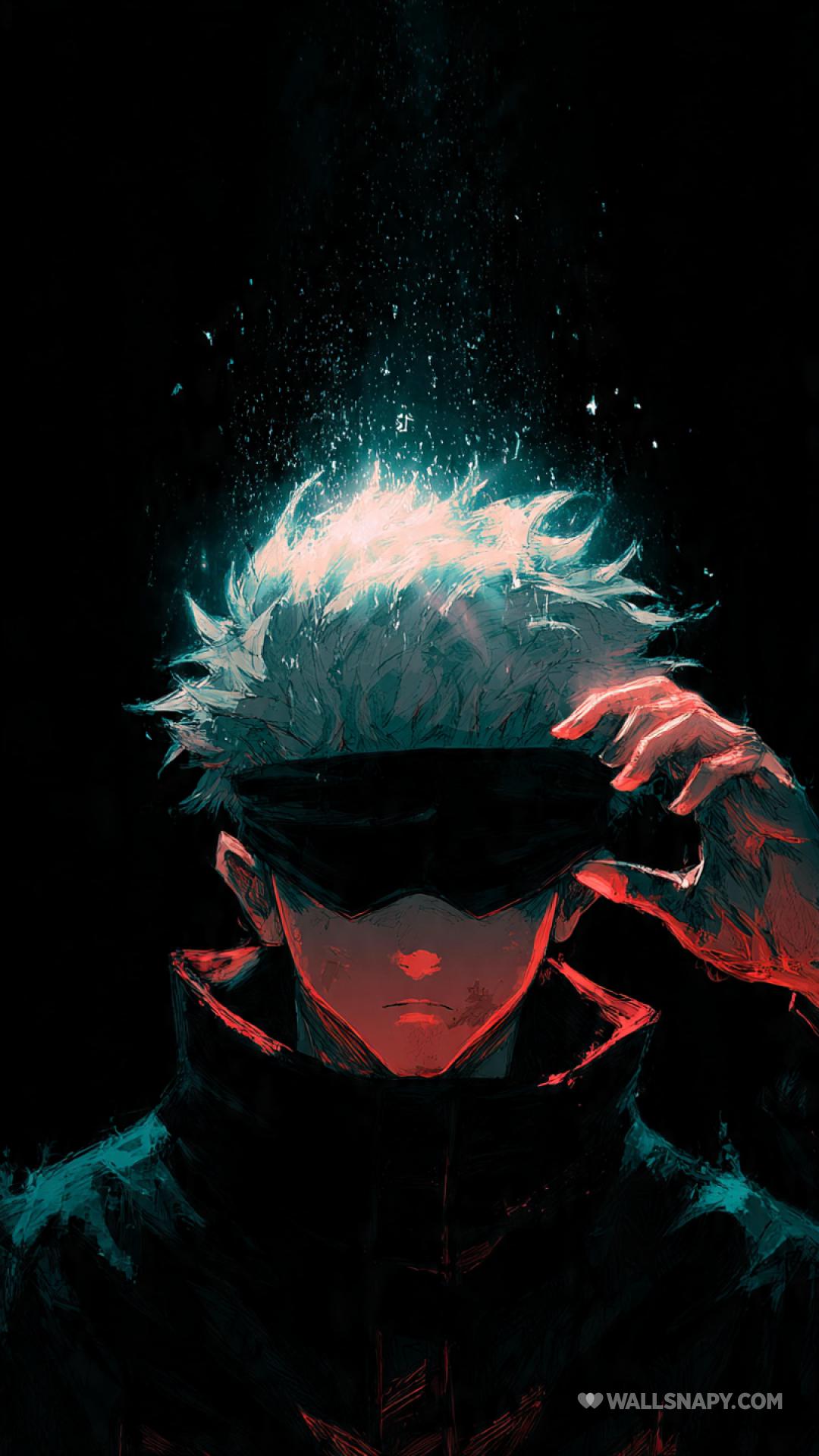 1080x1920 Satoru gojo lightning vortex blindfold amoled wallpaper