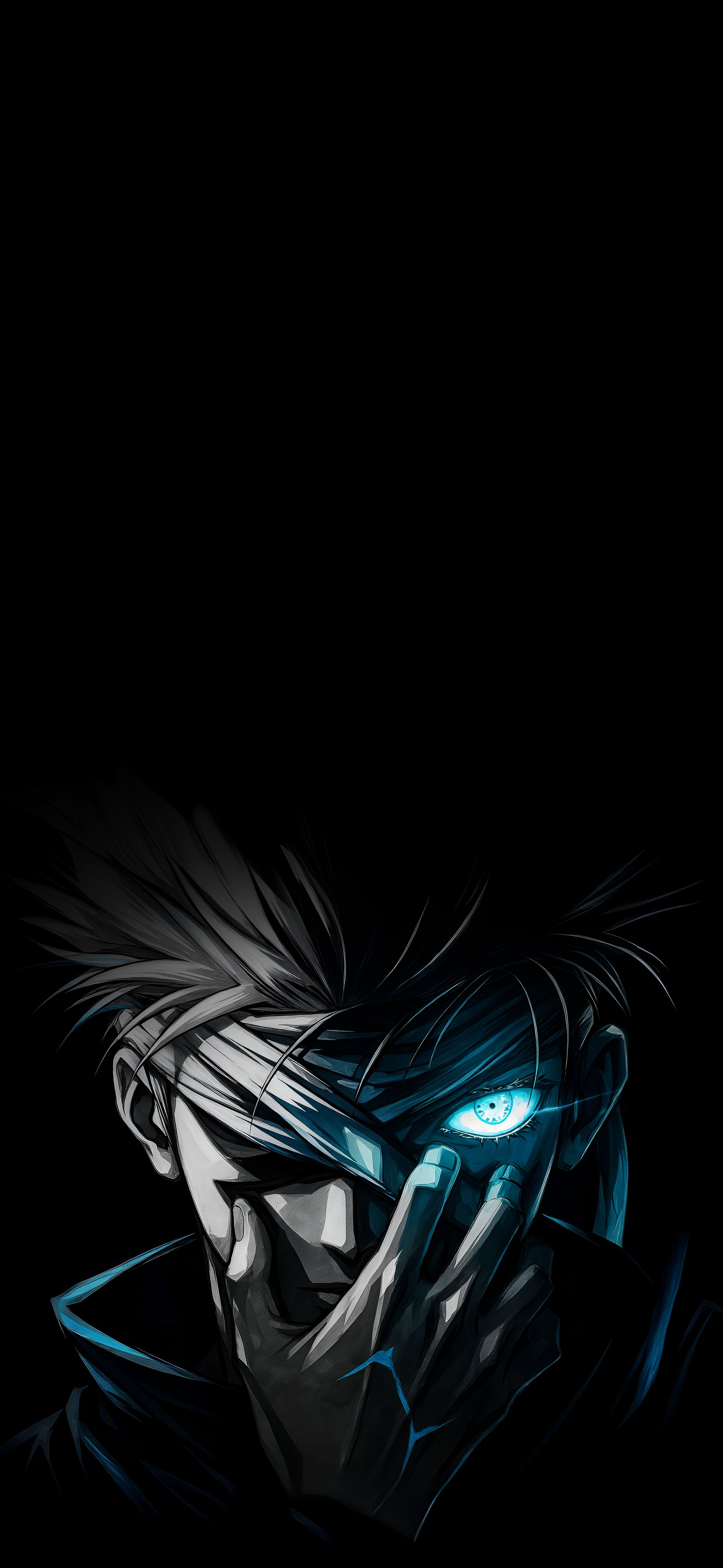 2358x5112 Gojo Satoru Glowing Eye Dark Wallpaper 4Kx5112