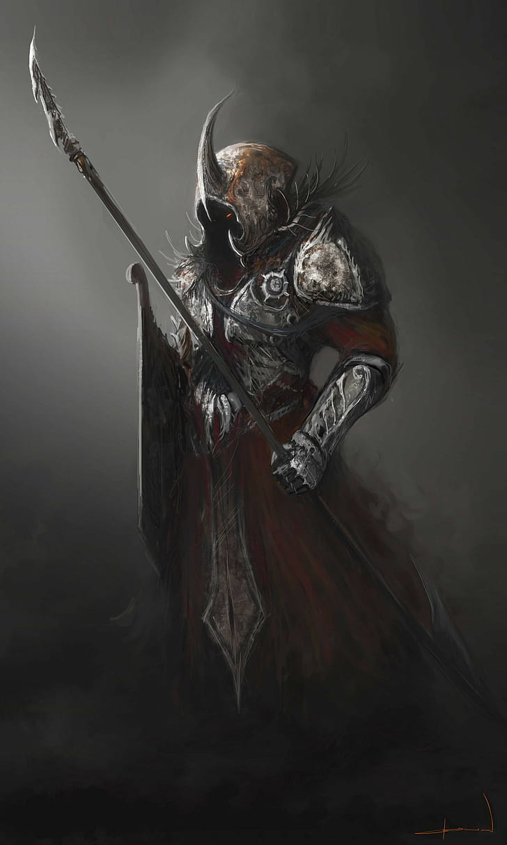 728x1213 HD wallpaper: Fantasy, Warrior, Drawing, Fantasy Art, Armor, warrior knight holding stainless steel sphere