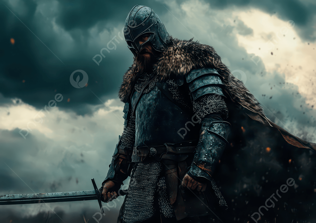 1200x849 A Warrior In Armor Stands Ready For Battle With Dramatic Sky The Background, Warrior, Armor, Sword Background Image And Wallpaper for Free Download