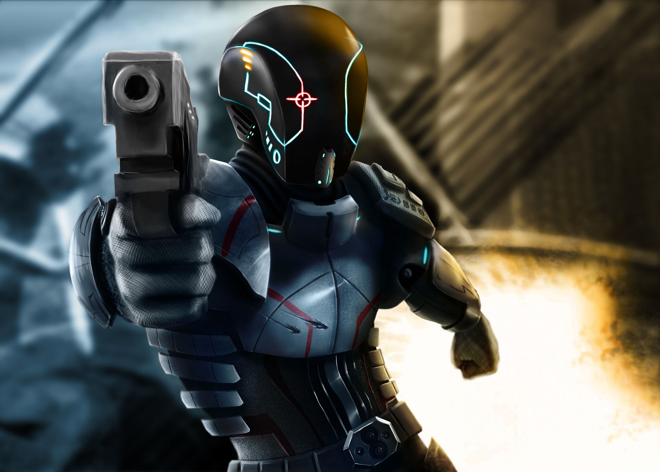 2100x1500 warriors, Pistol, Helmet, Armor, Warrior, Weapon, Gun Wallpaper HD / Desktop and Mobile Background