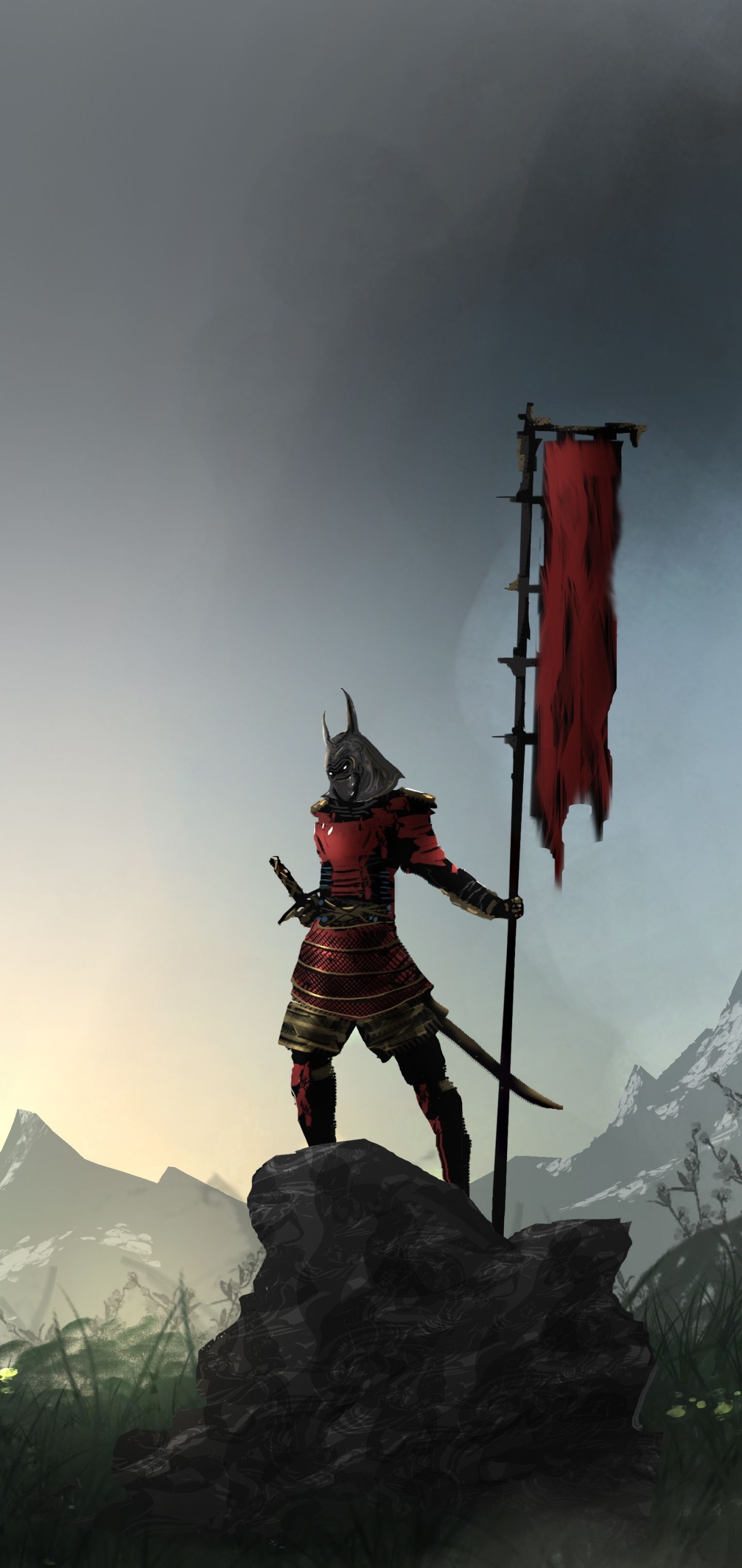 1440x3040 Phone wallpaper: Samurai, Fantasy, Armor, Warrior 1346065