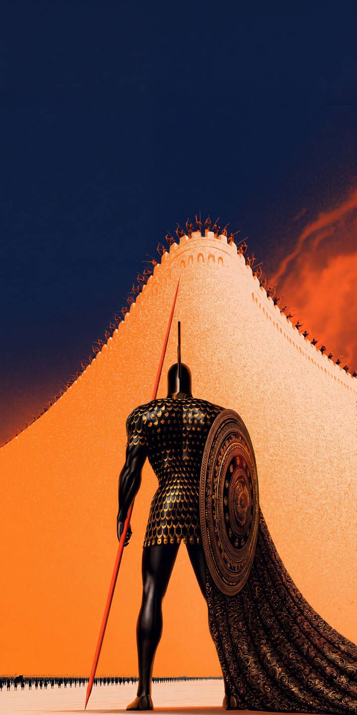 720x1440 Golden Armored Warrior Wallpaper