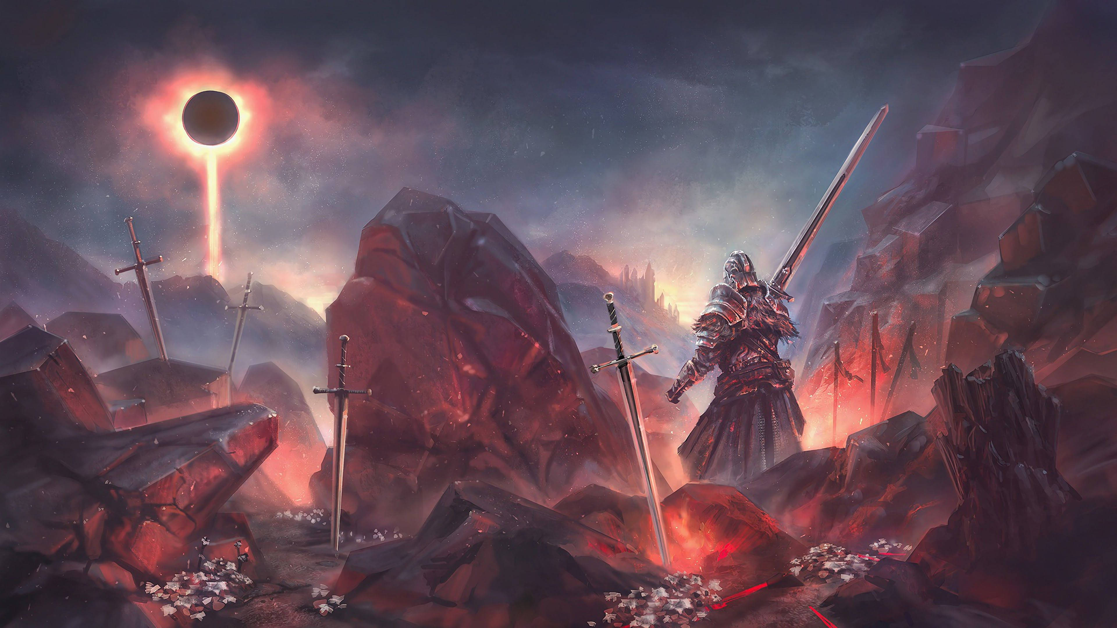 3840x2160 Download Dark Souls 4K Battlefield Wallpaper
