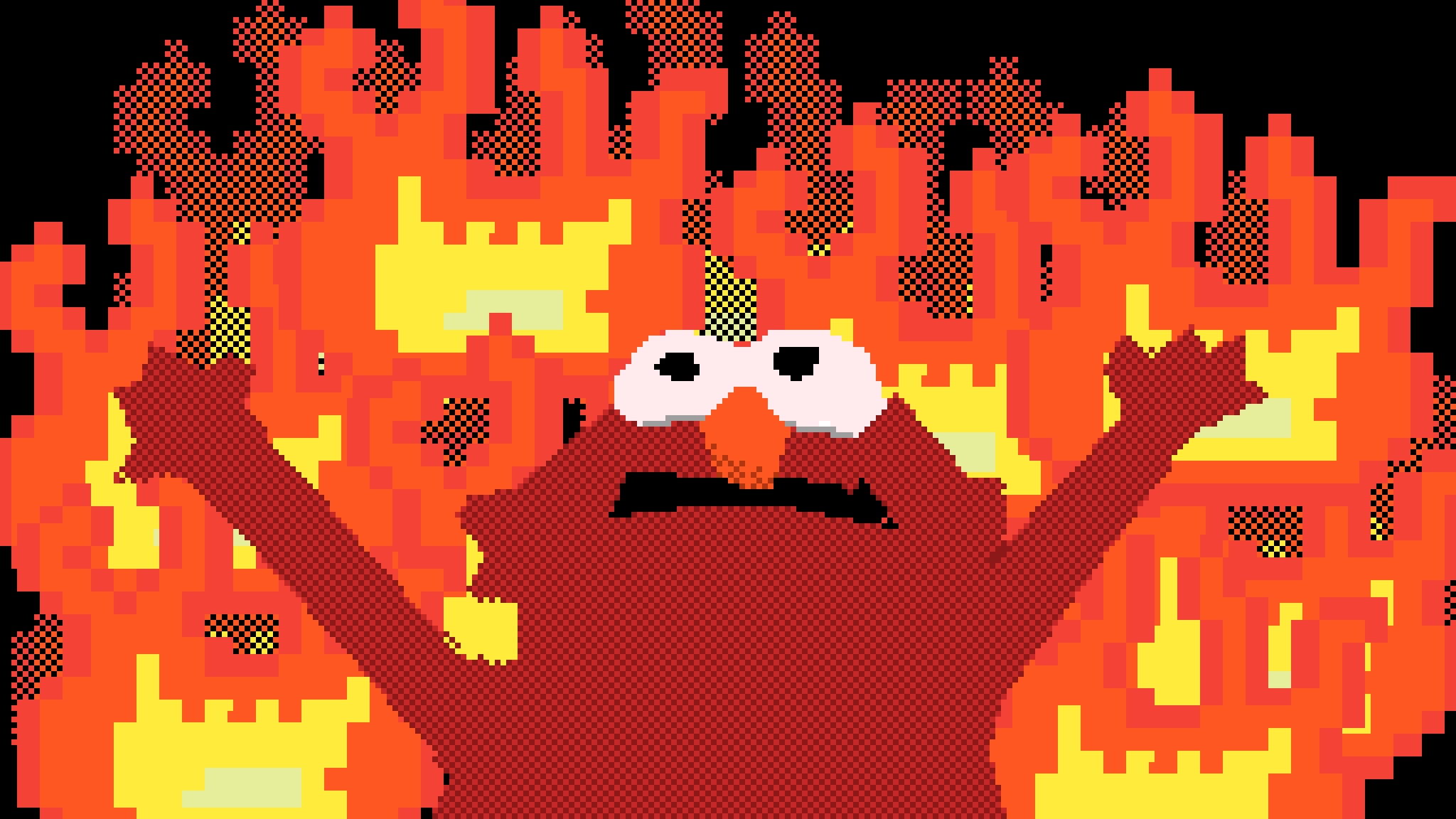 2048x1152 Pixilart on fire