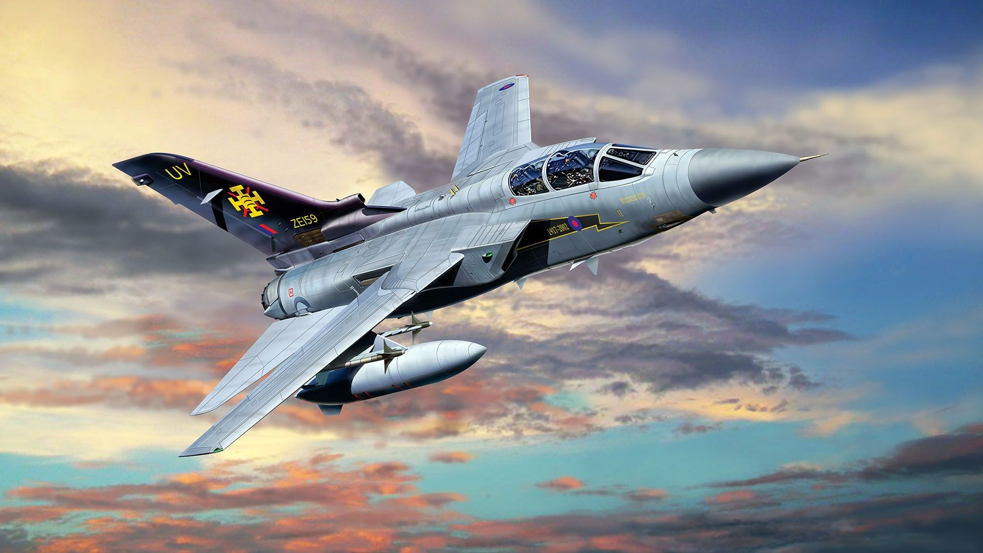 1920x1080 Wallpaper Panavia, interceptor, Tornado, with variable sweep wing, ADV, Air Defence Variant, combat jet, F.3 for mobile and desktop, section авиация, resolution 1920x1080