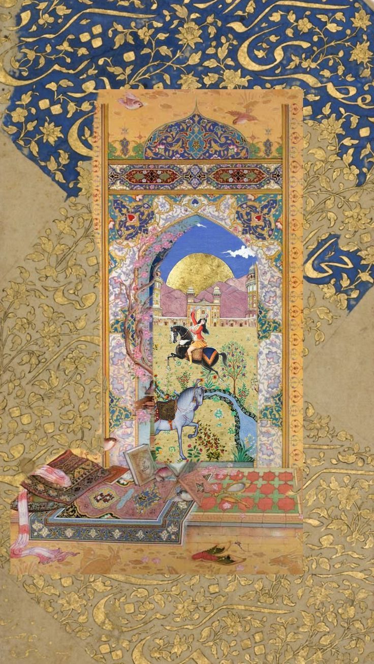 736x1308 Motion miniature. Indian miniature paintings wallpaper, Medieval indian aesthetic, Persian miniature