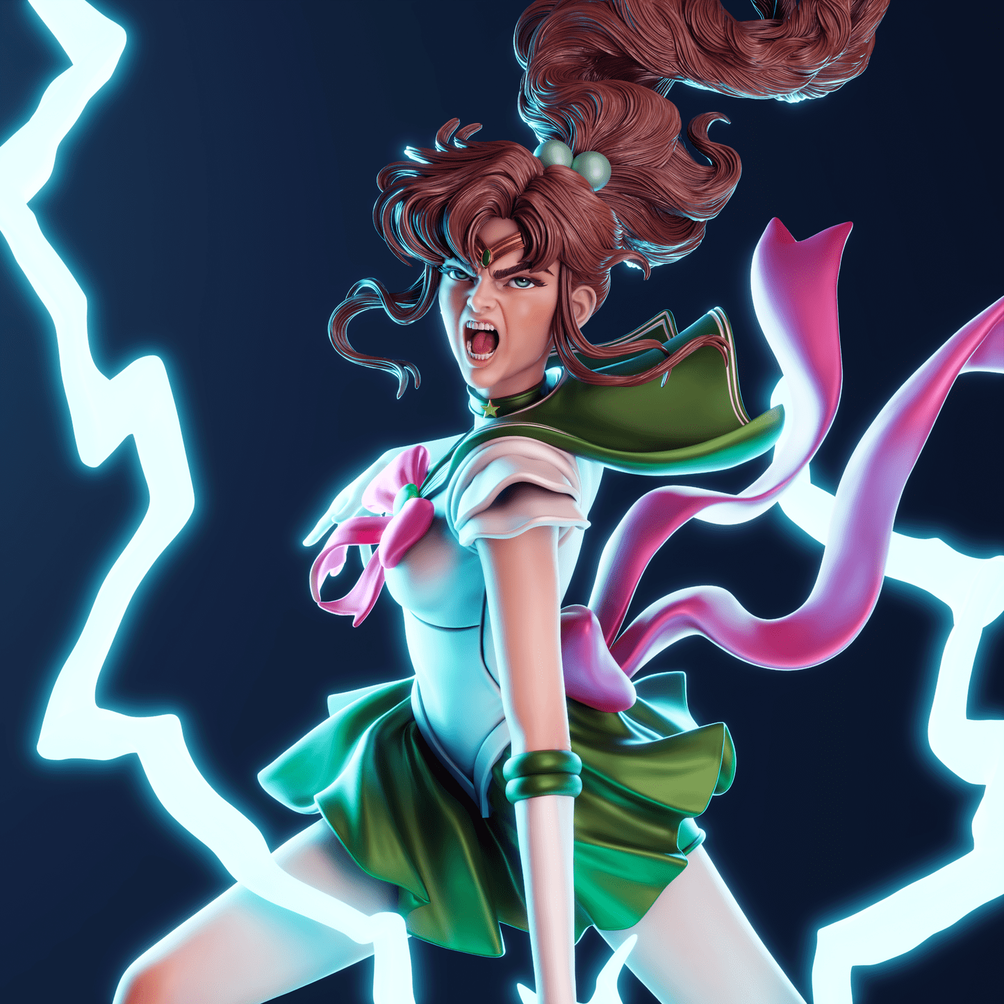 1445x1445 Makoto Kino (Sailor Moon) Resin Sculpture (Design by CA3D Studios) / Painted